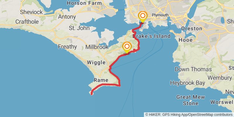 Penlee Point and Rame Head from Plymouth stage 2 Map