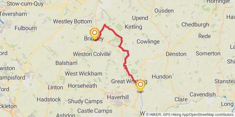 Middleton in Teesdale to Harwich Walk stage 38 Map