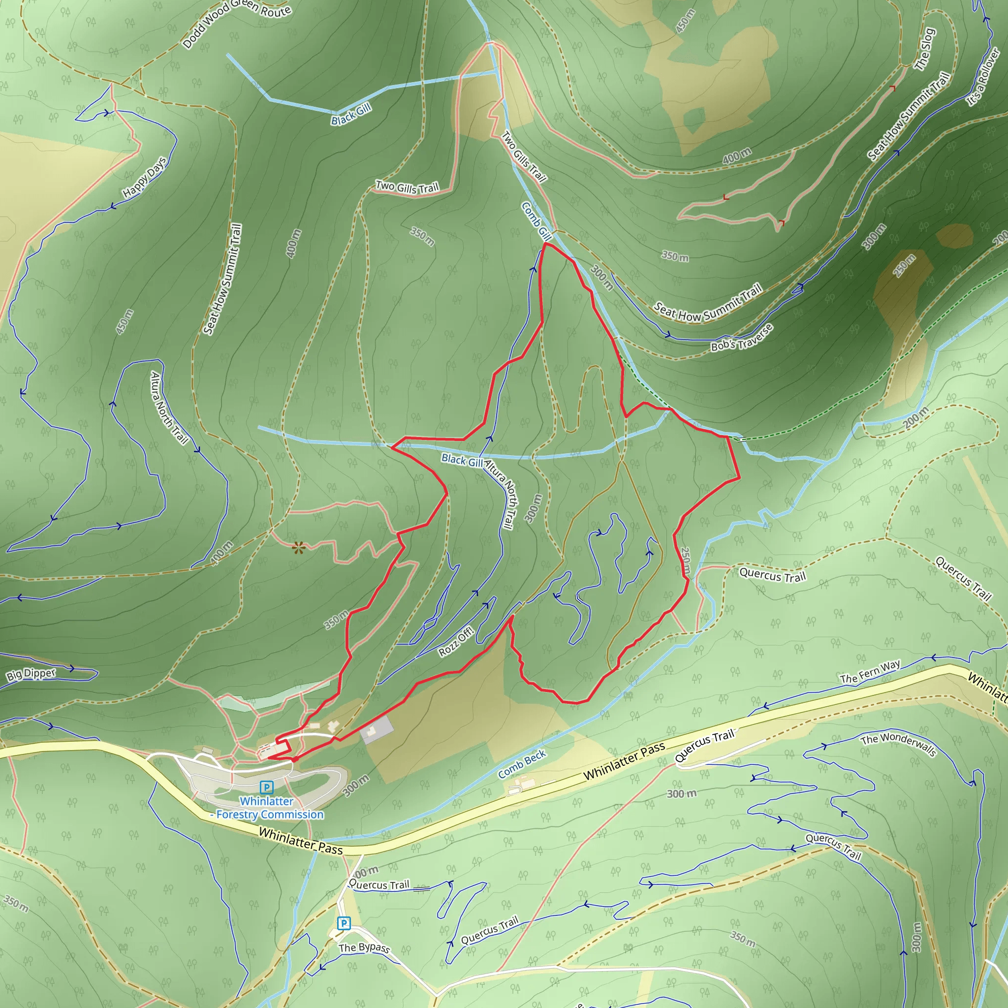 Comb Beck Short Loop Trail mobile static map