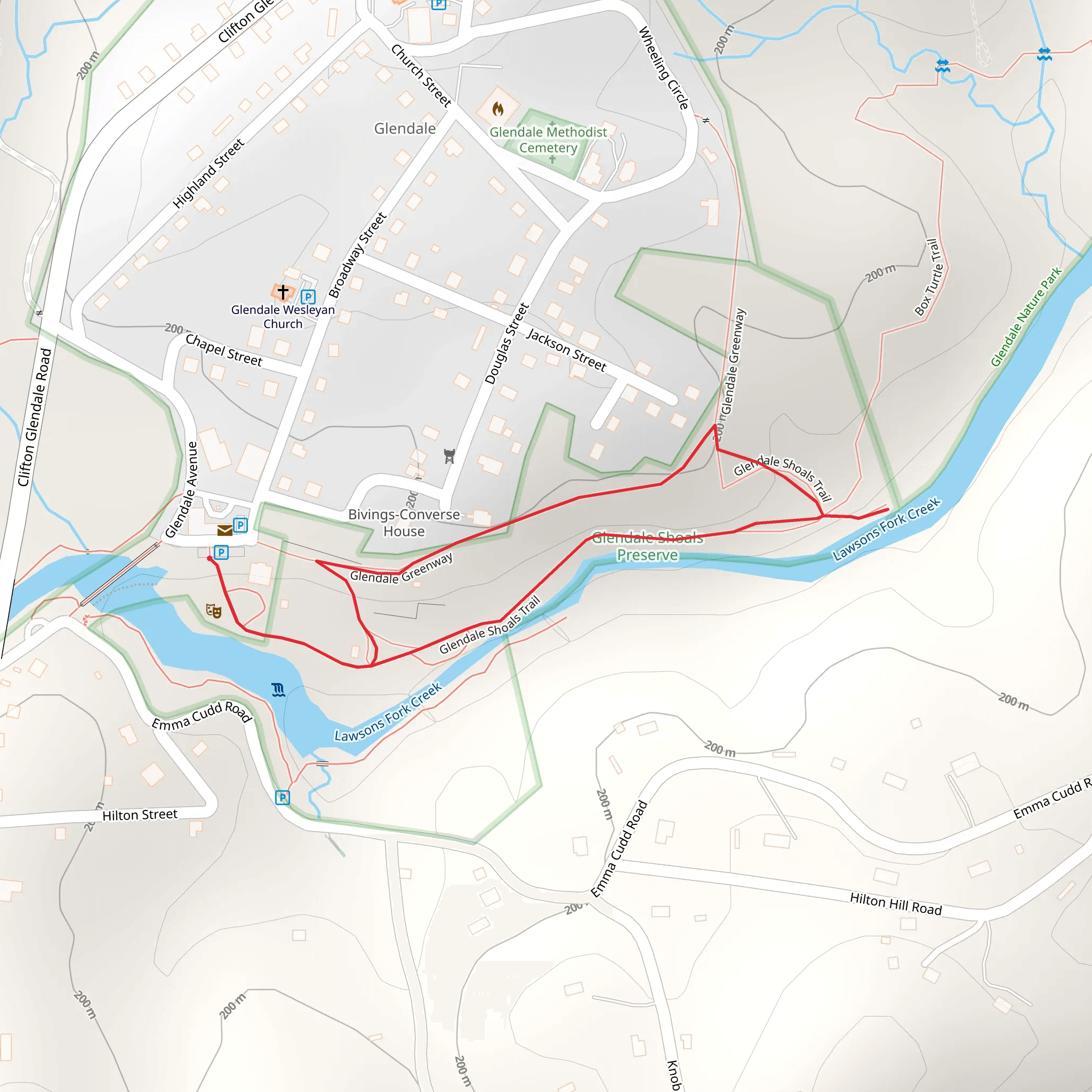 Glendale Shoals and Greenway Loop mobile static map