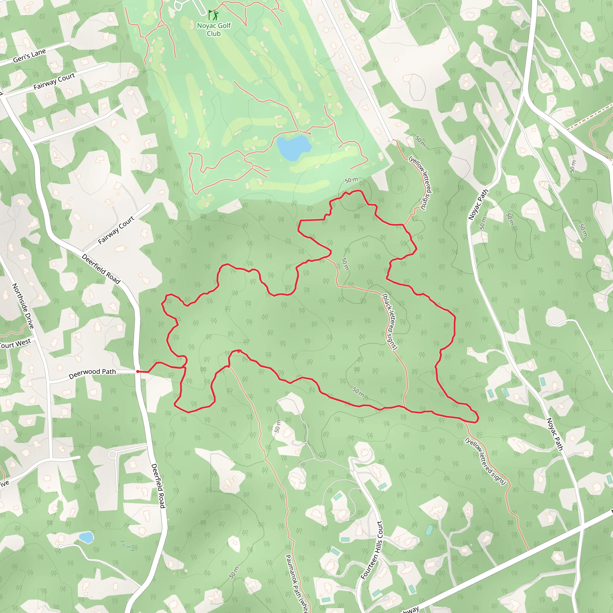 Blue-Lettered Signs Loop via Deerfield Road mobile static map