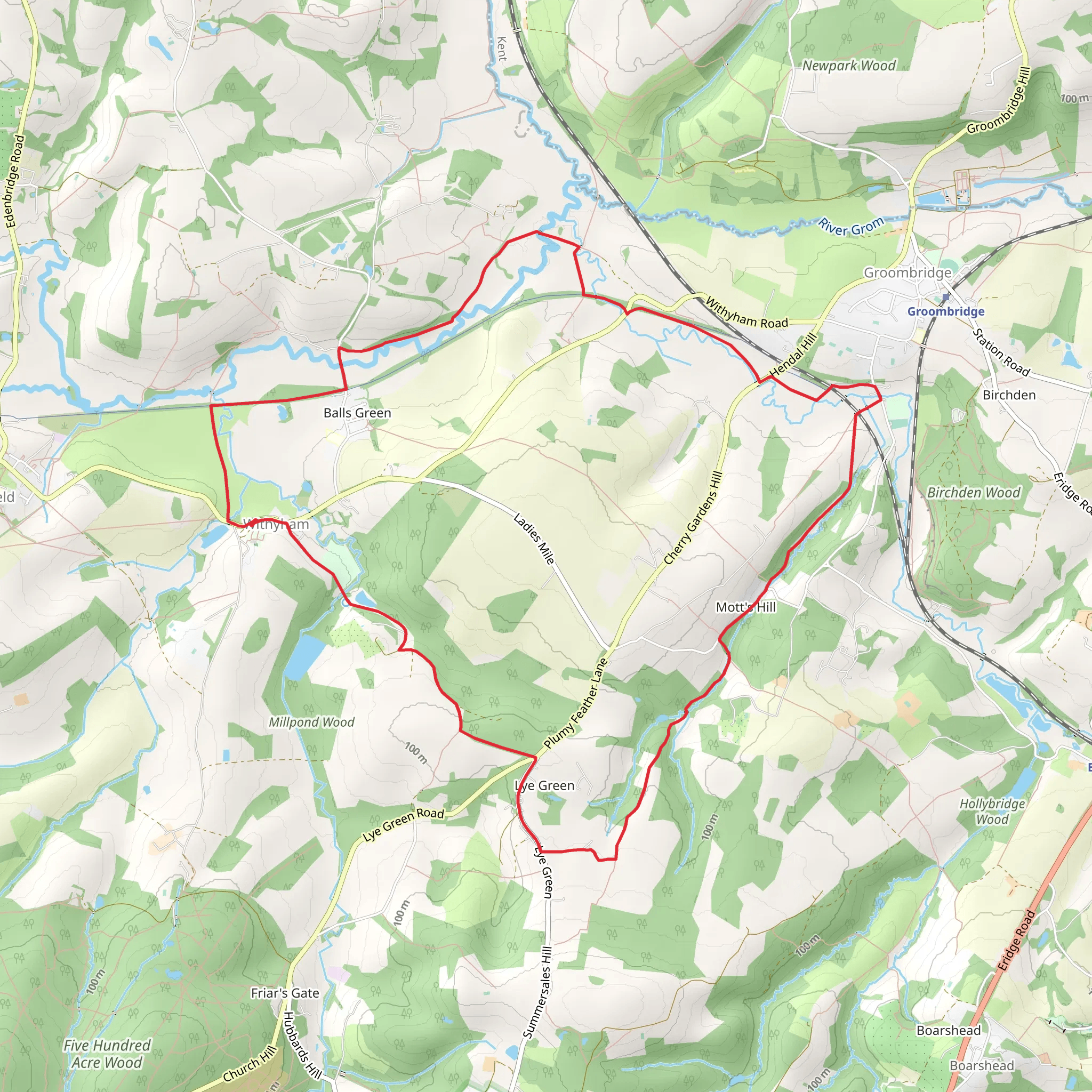 Jockey's Wood and Withyham Country Park Loop mobile static map