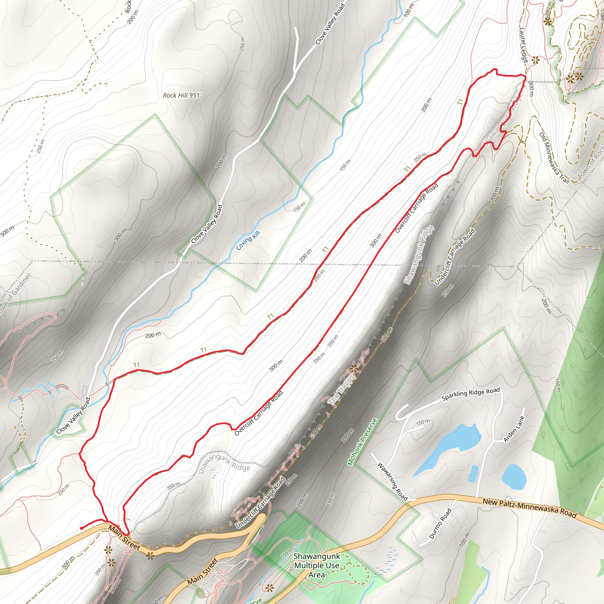 Shawangunk Ridge Loop Trail mobile static map