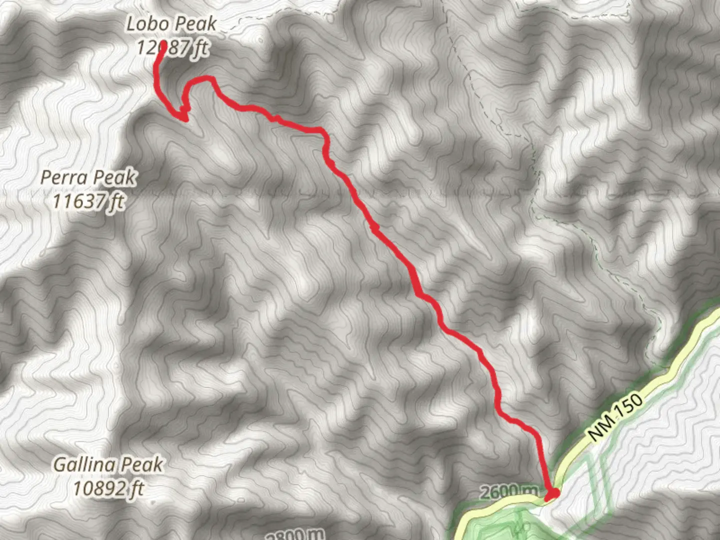 An image depicting the trail Lobo Peak via Manzanita Canyon Trail and its surrounding area.