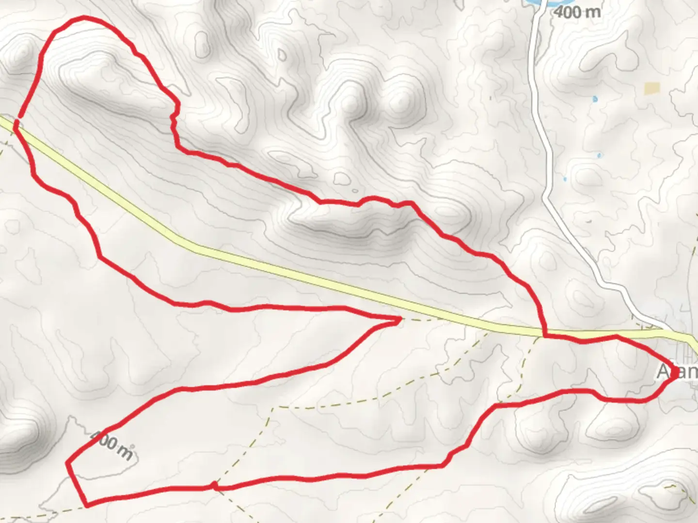 An image depicting the trail The Valley - The Hectares PR CR 55 and its surrounding area.