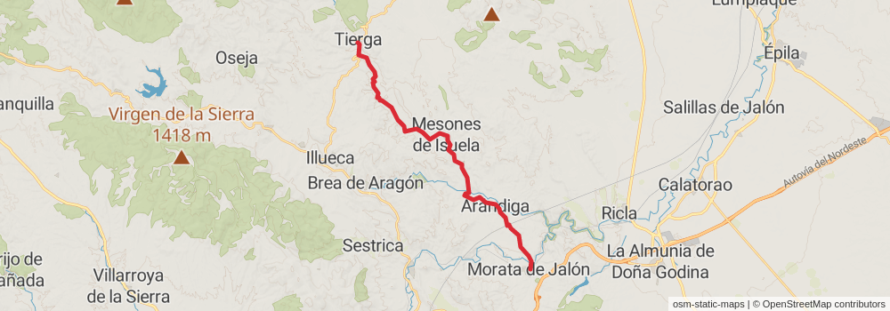 GR 90 Sendero Ibérico Zaragozano stage 5 Map