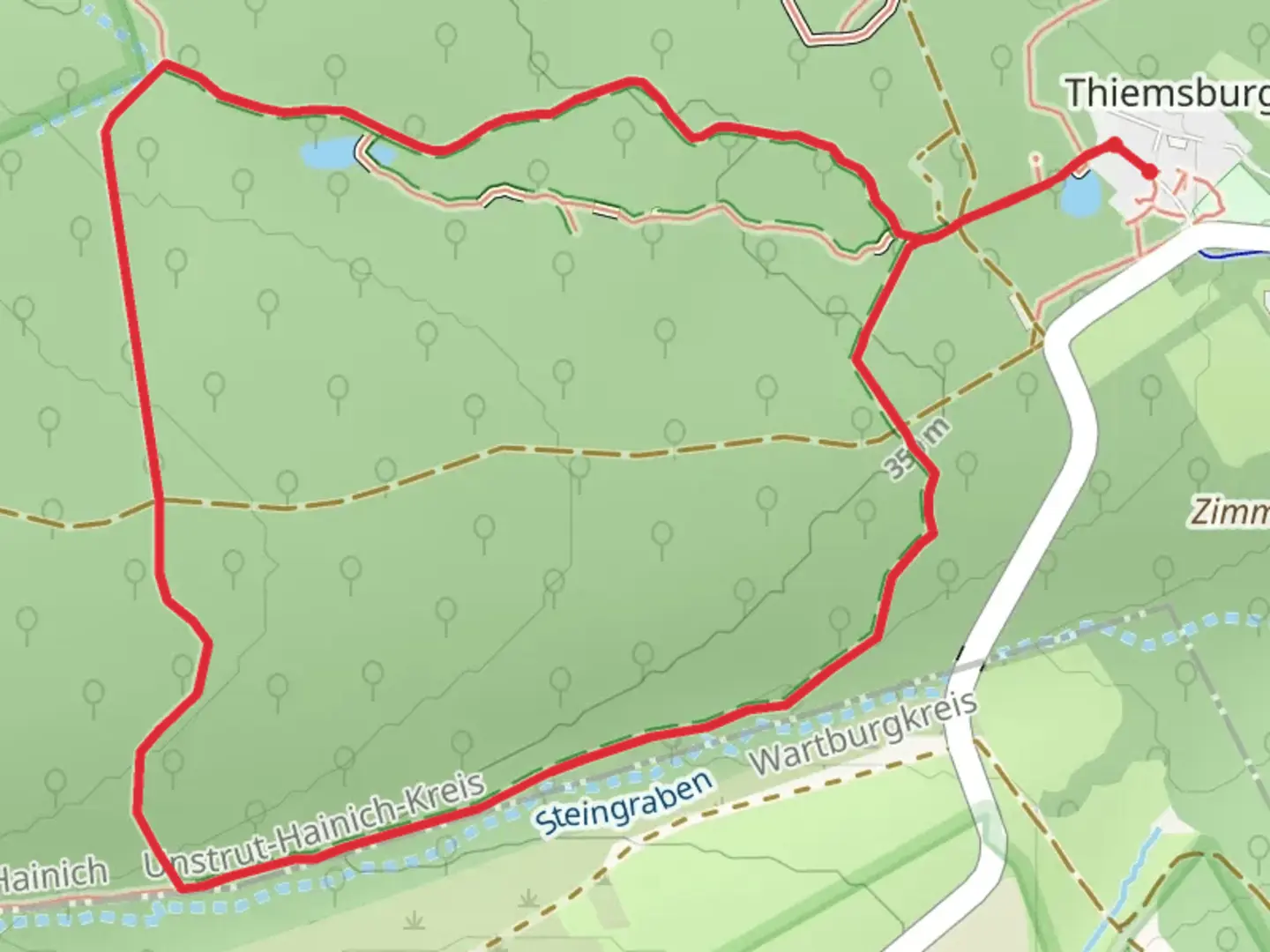 An image depicting the trail Nationalparkzentrum Baumhaus Loop and its surrounding area.