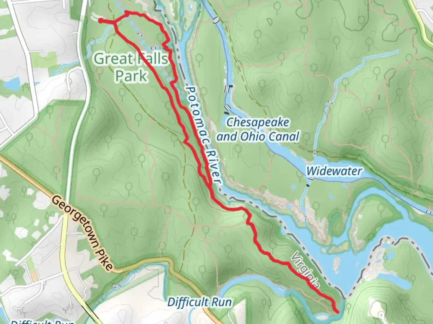 An image depicting the trail River, Ridge and Matildaville Loop Trail and its surrounding area.