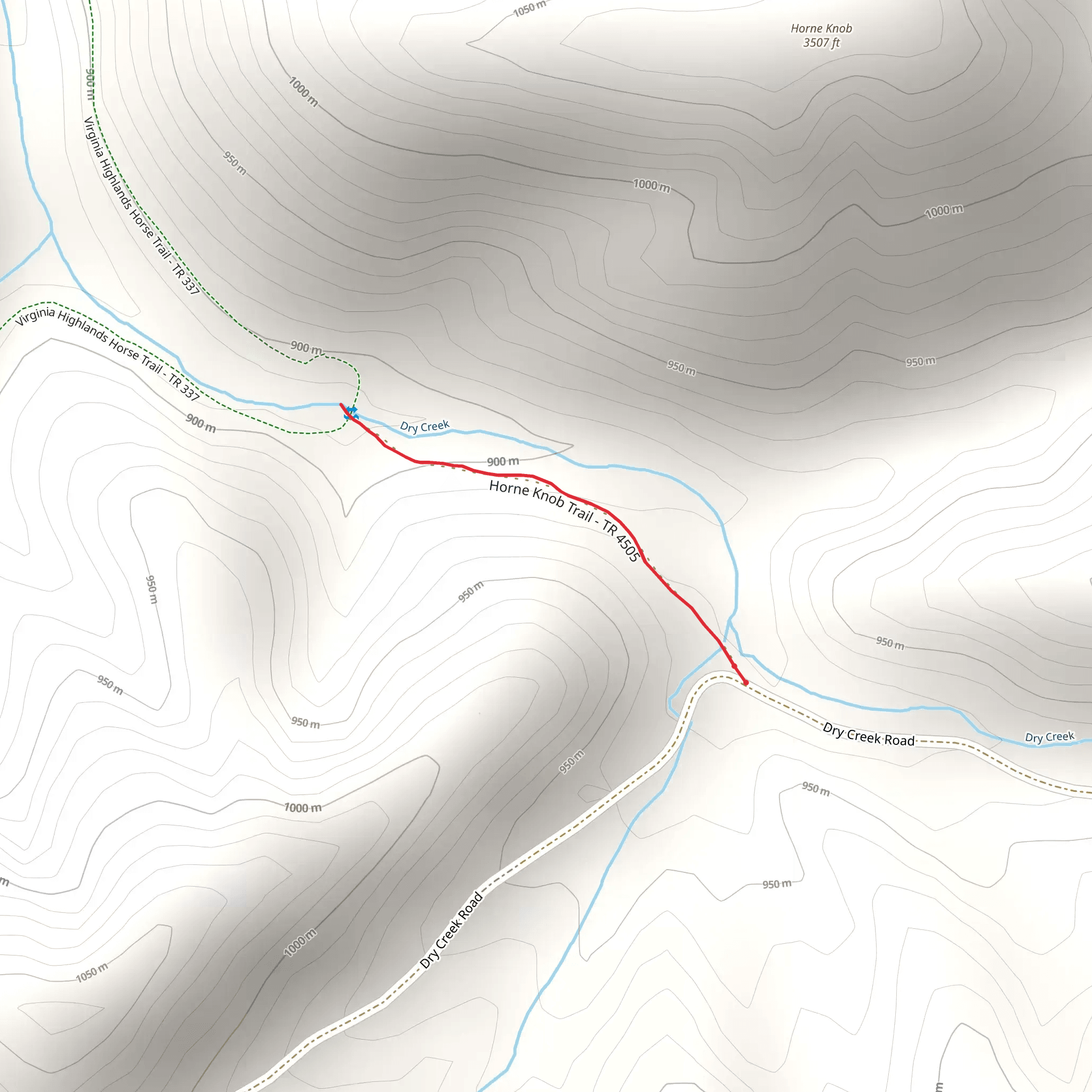 Horne Knob Trail mobile static map