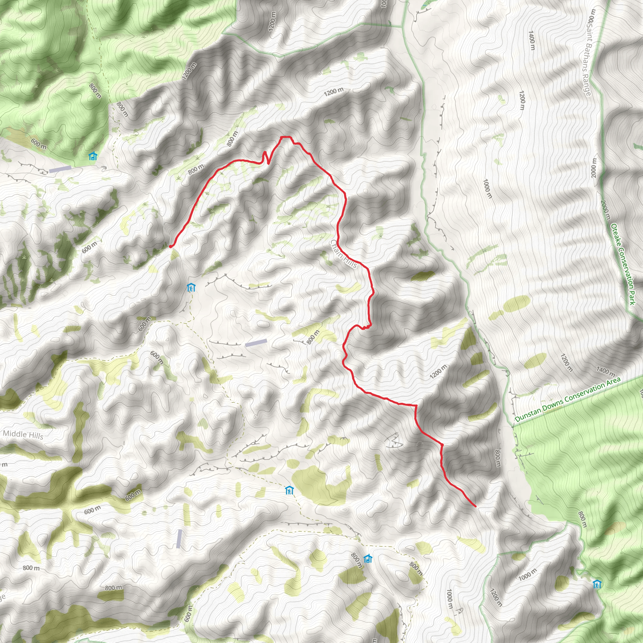 Chain Hills Track mobile static map