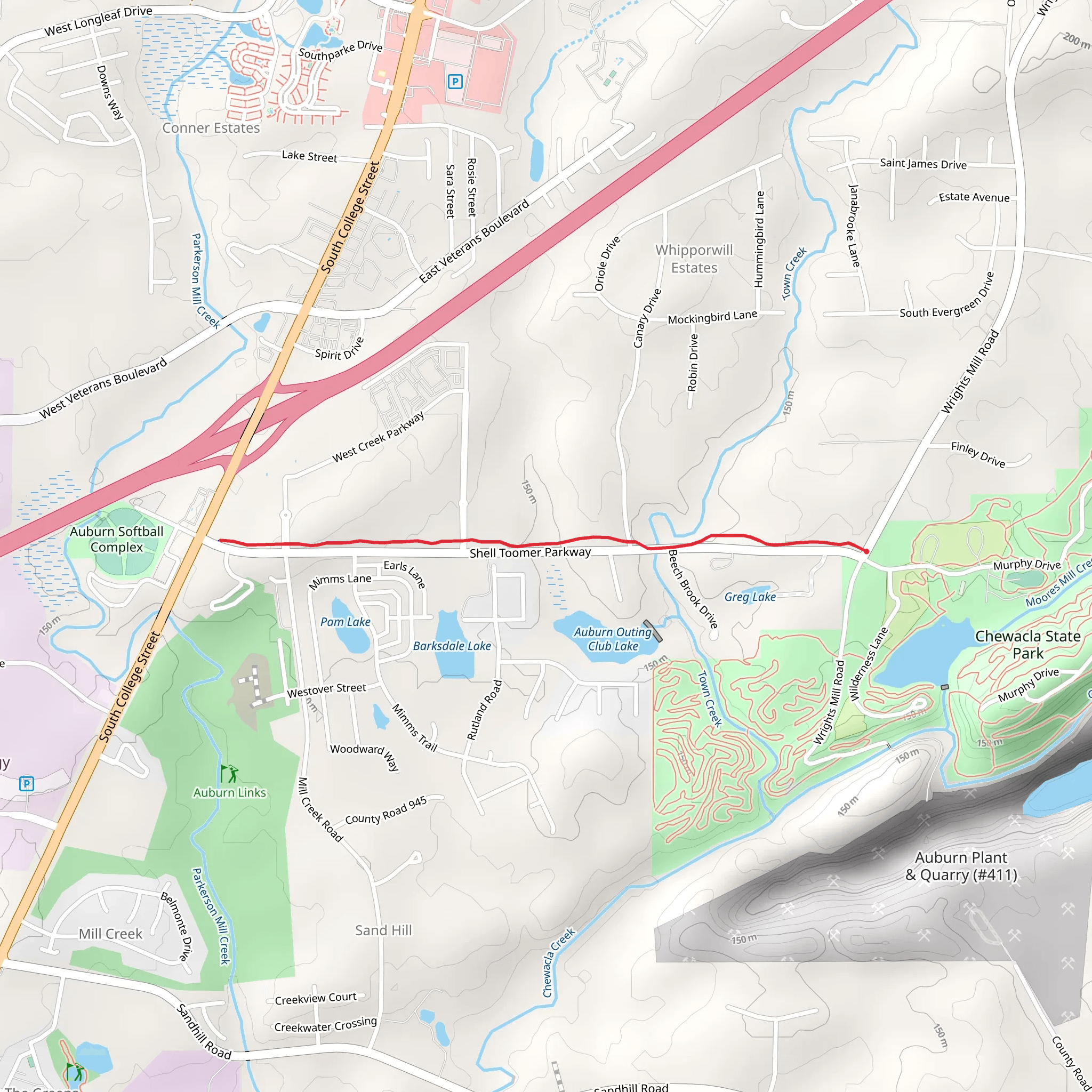 Shell Toomer Parkway Walk along mobile static map