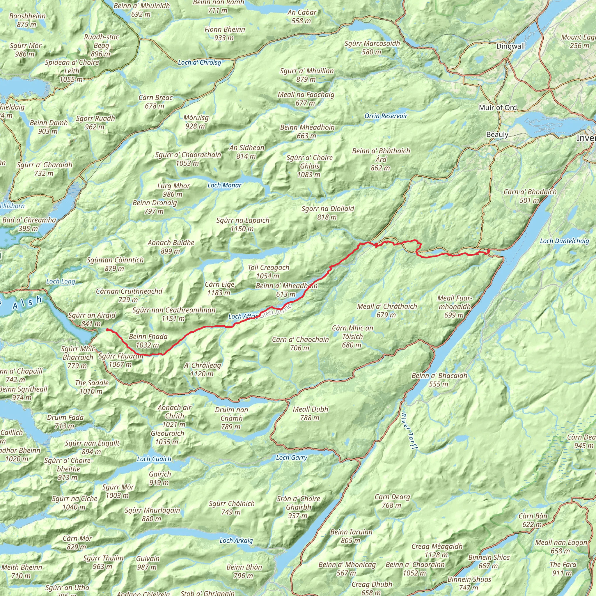 Affric Kintail Way mobile static map