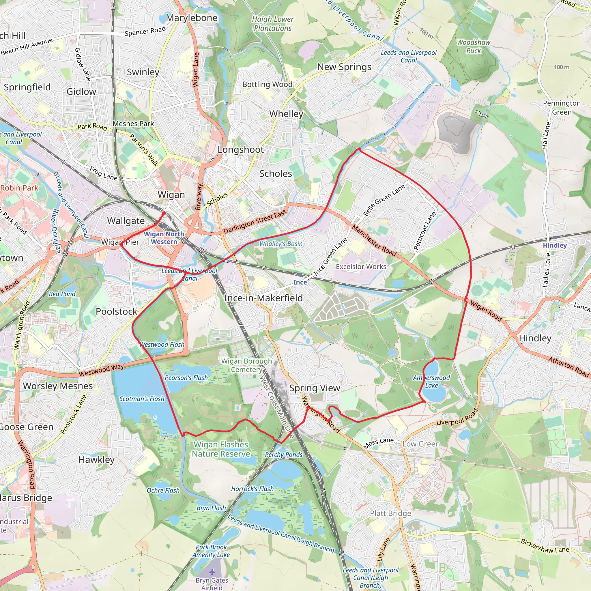 Wigan Circular Walk mobile static map