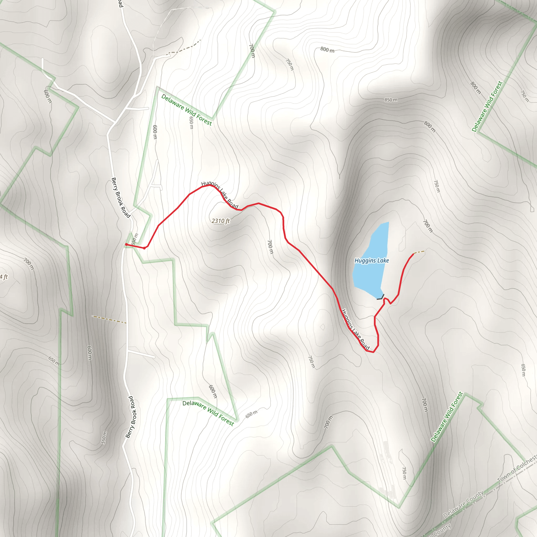Huggins Lake Trail mobile static map