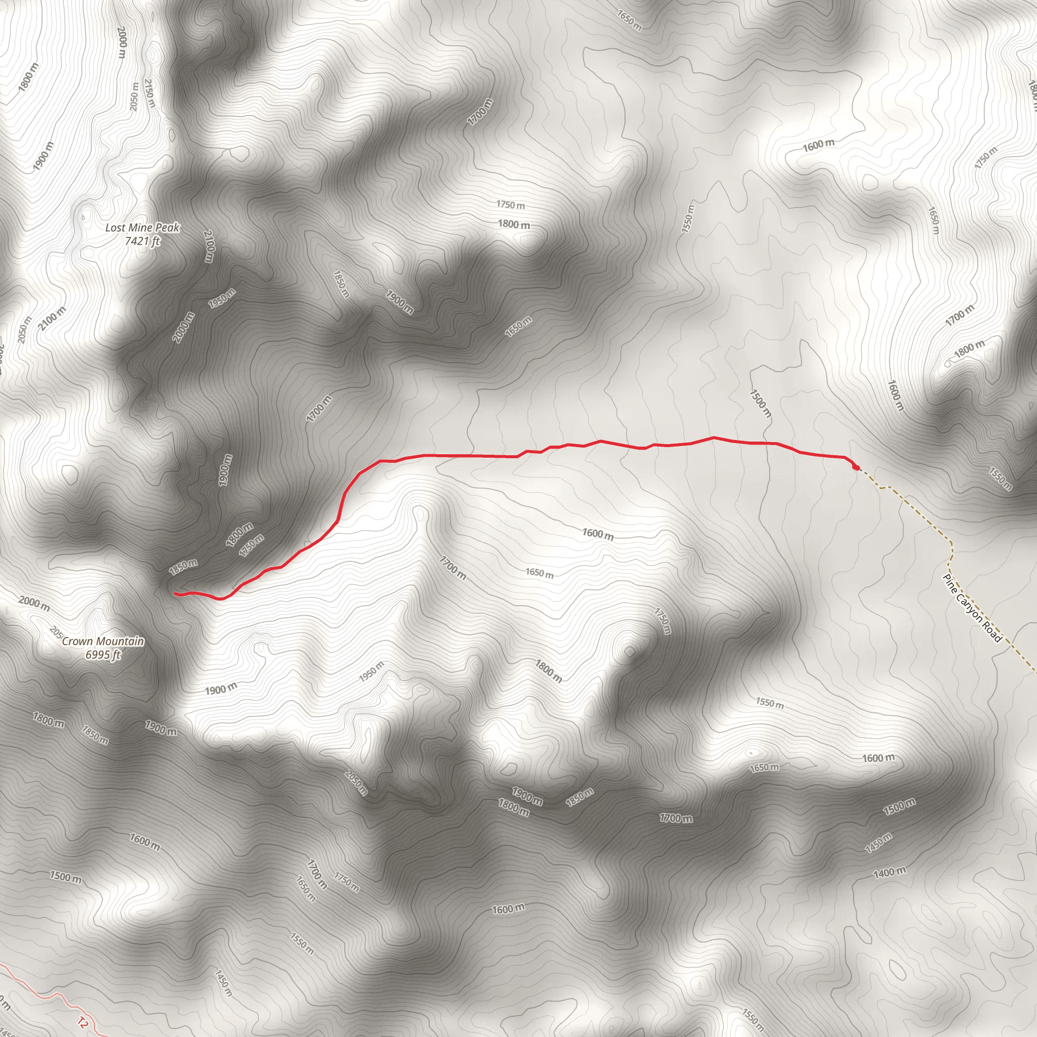 Pine Canyon Trail mobile static map