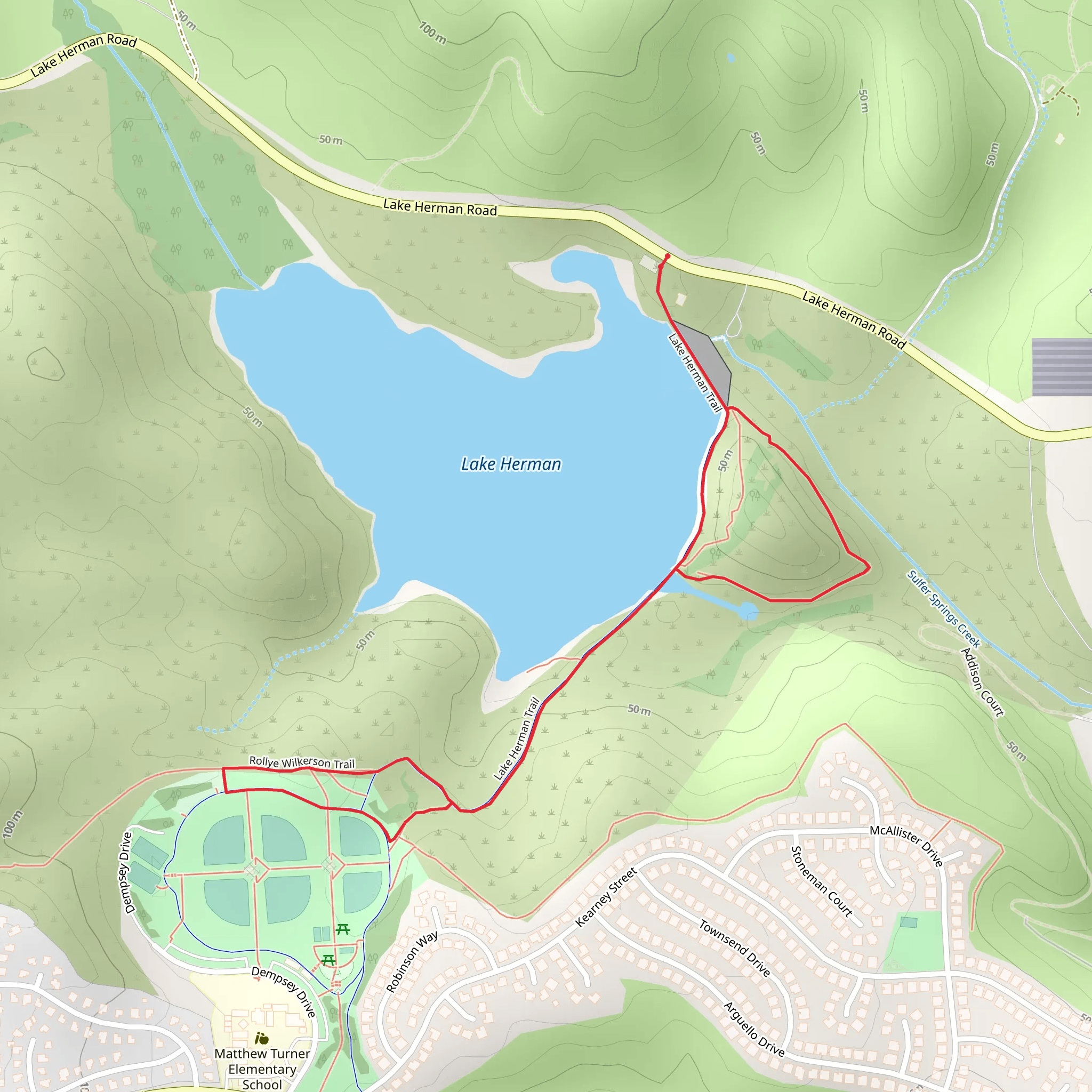 Lake Herman and Rollye Wilkerson Loop Trail mobile static map