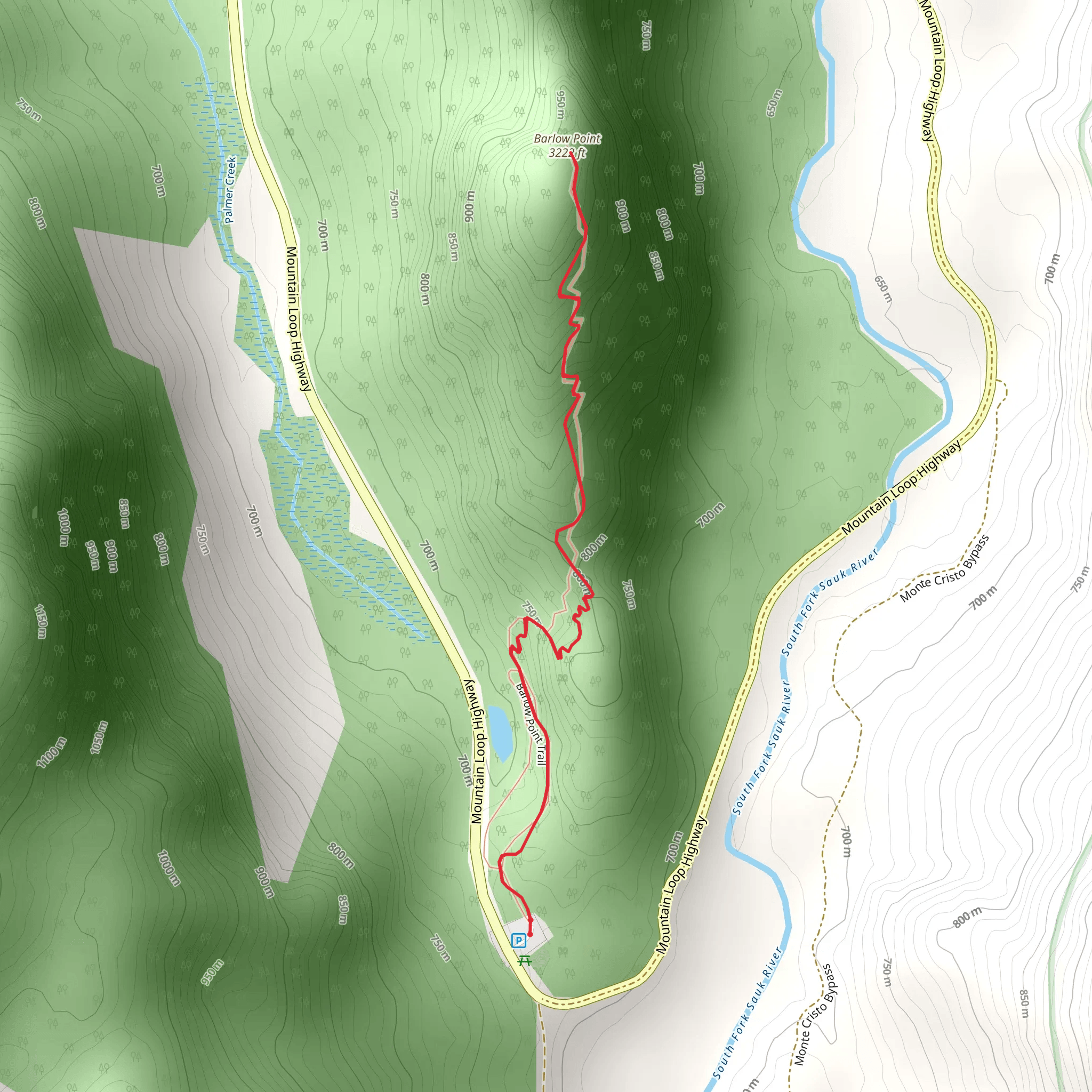 Barlow Point Trail mobile static map