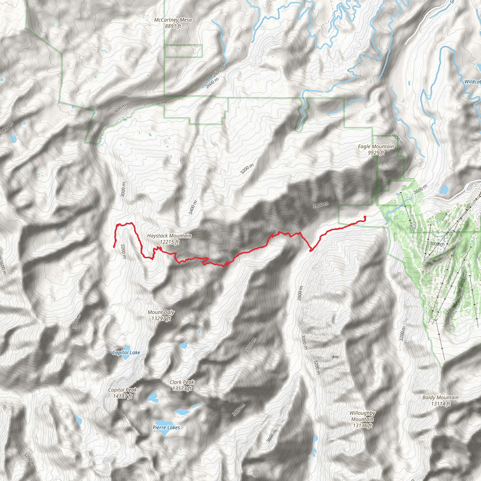 Haystack Mountain via West Snowmass Trail mobile static map