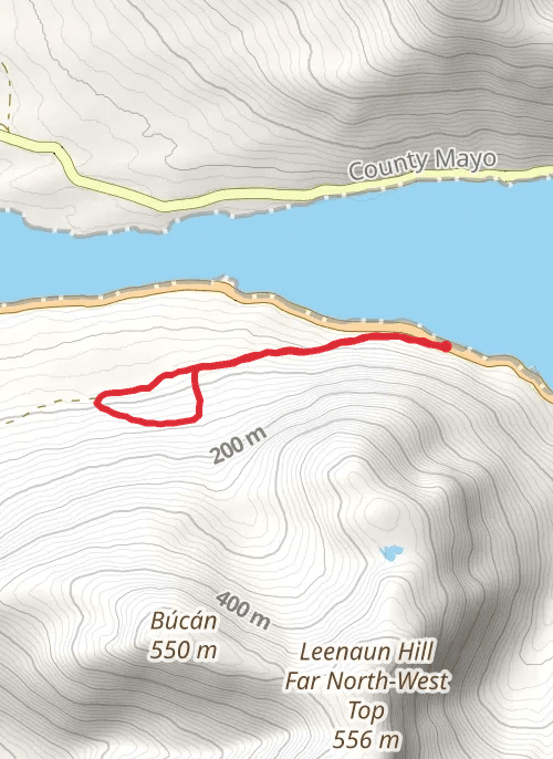 Hike on hiking with phone Leenane mobile static map