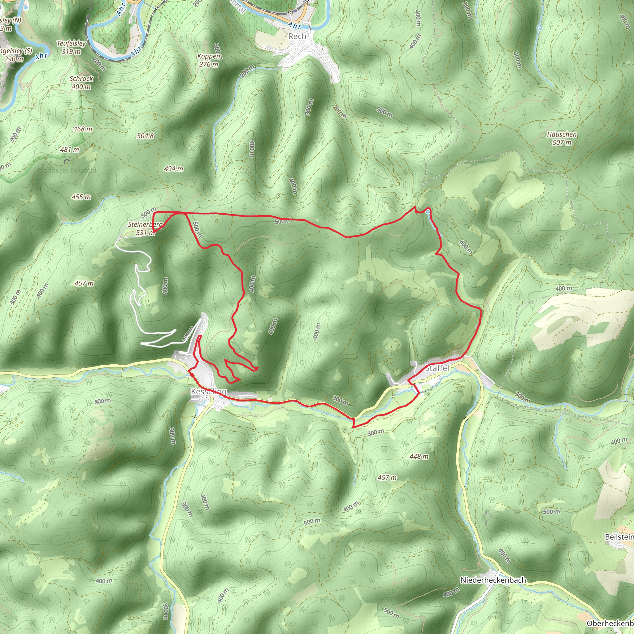 Kesseling to Staffel Loop via Staatsforst Adenau and Steinerberg mobile static map