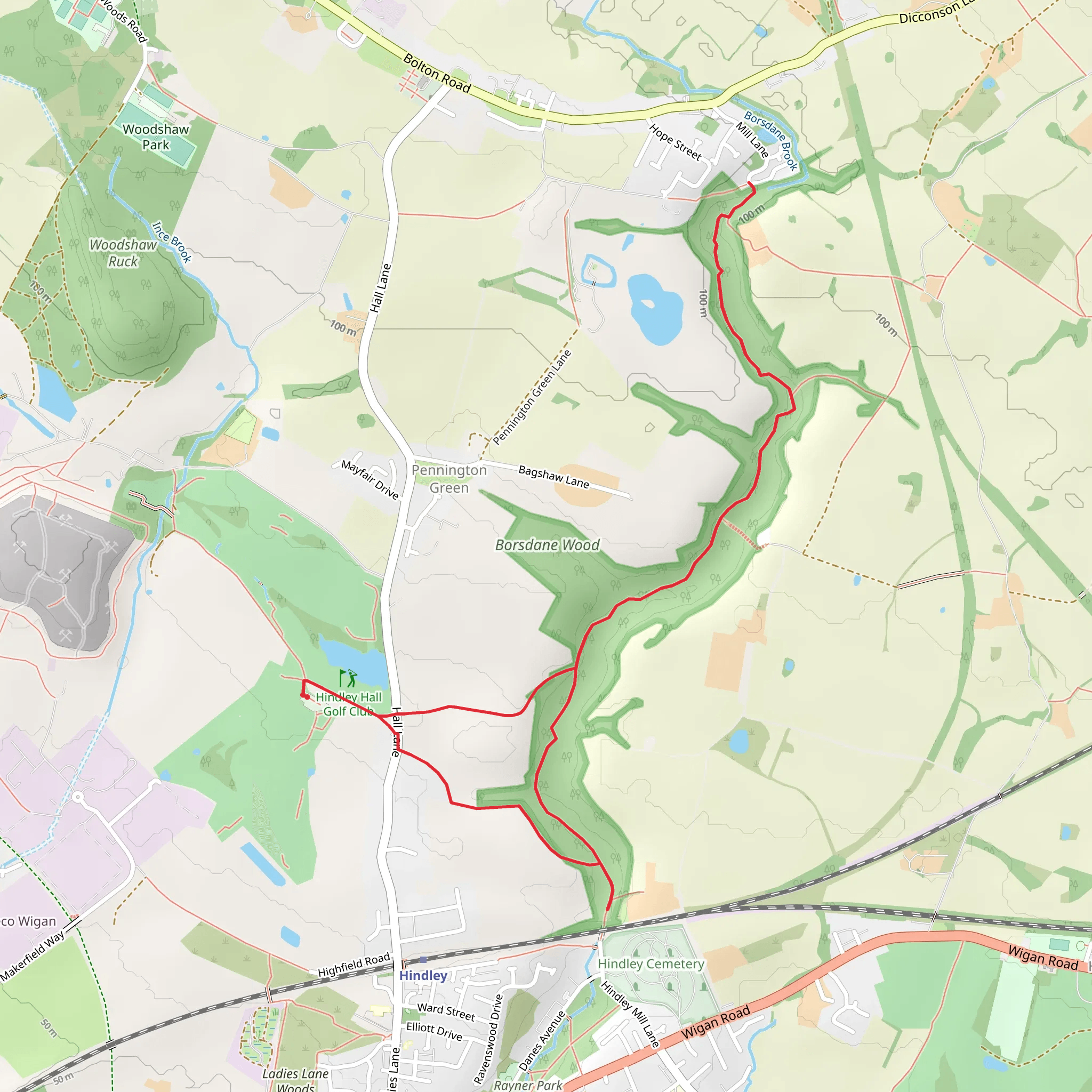 America Wood and Borsdane Wood mobile static map