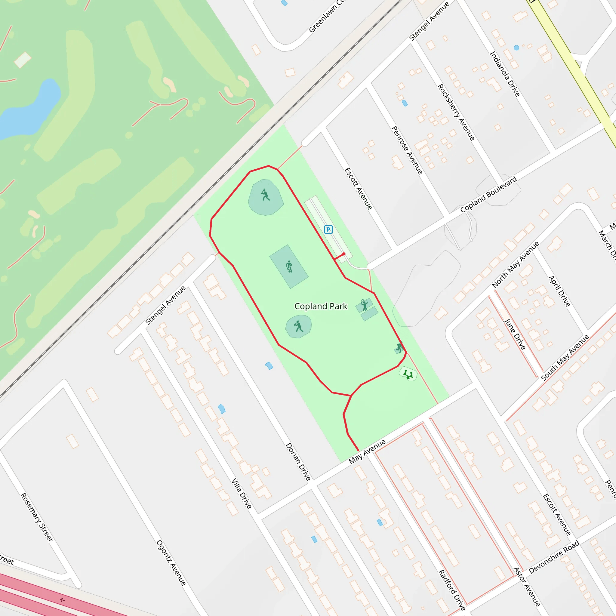 Copland Park Loop mobile static map
