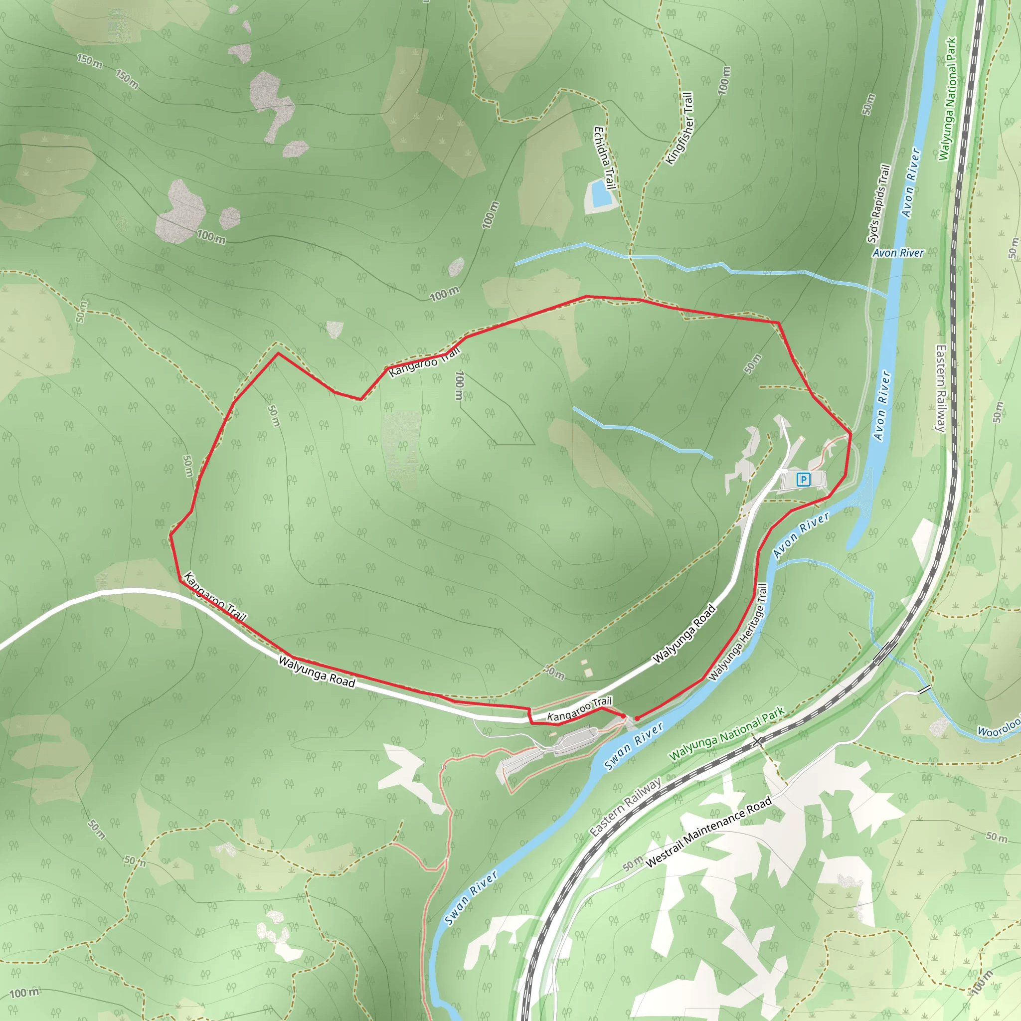Kangaroo Trail mobile static map