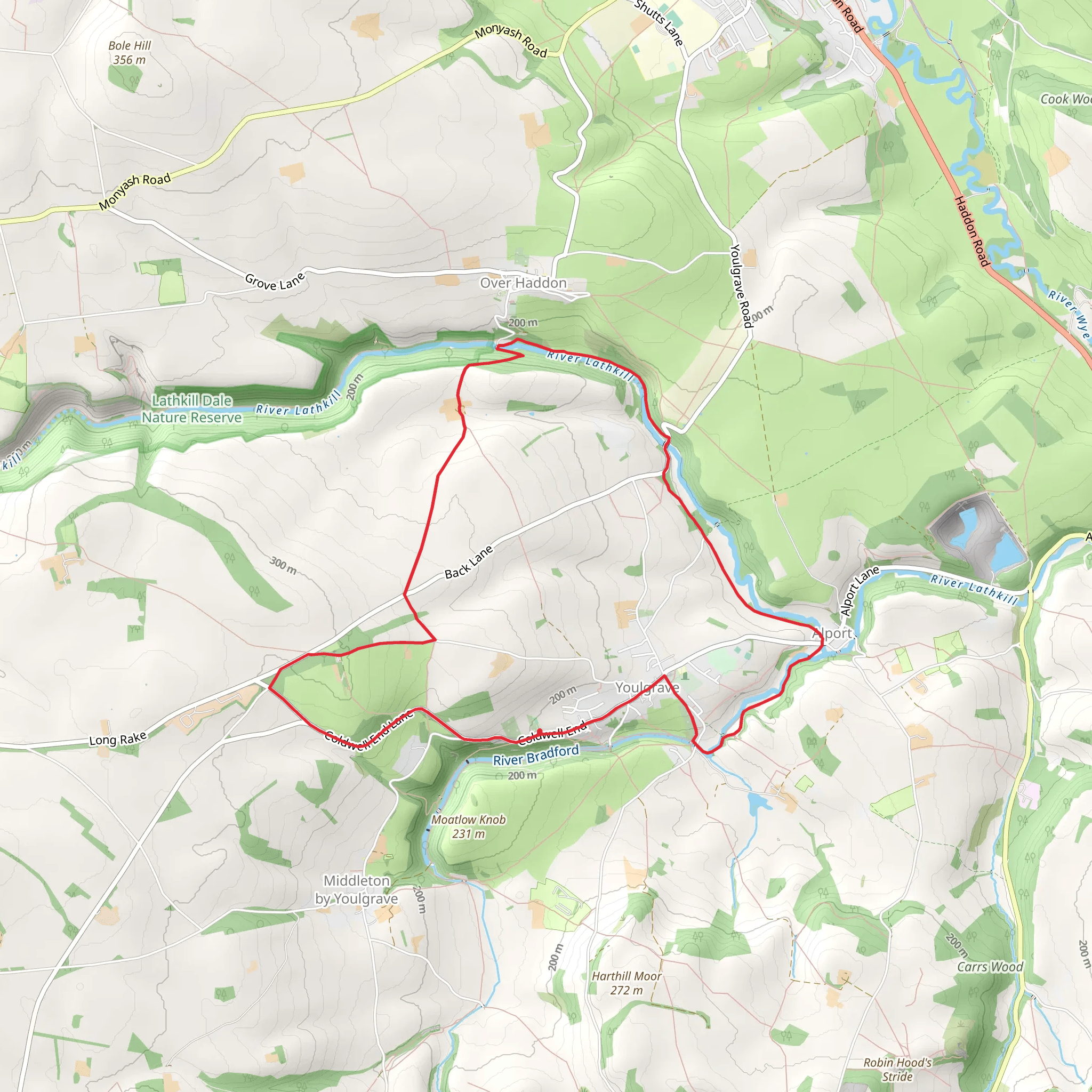 Youlgrave and Alport Loop mobile static map