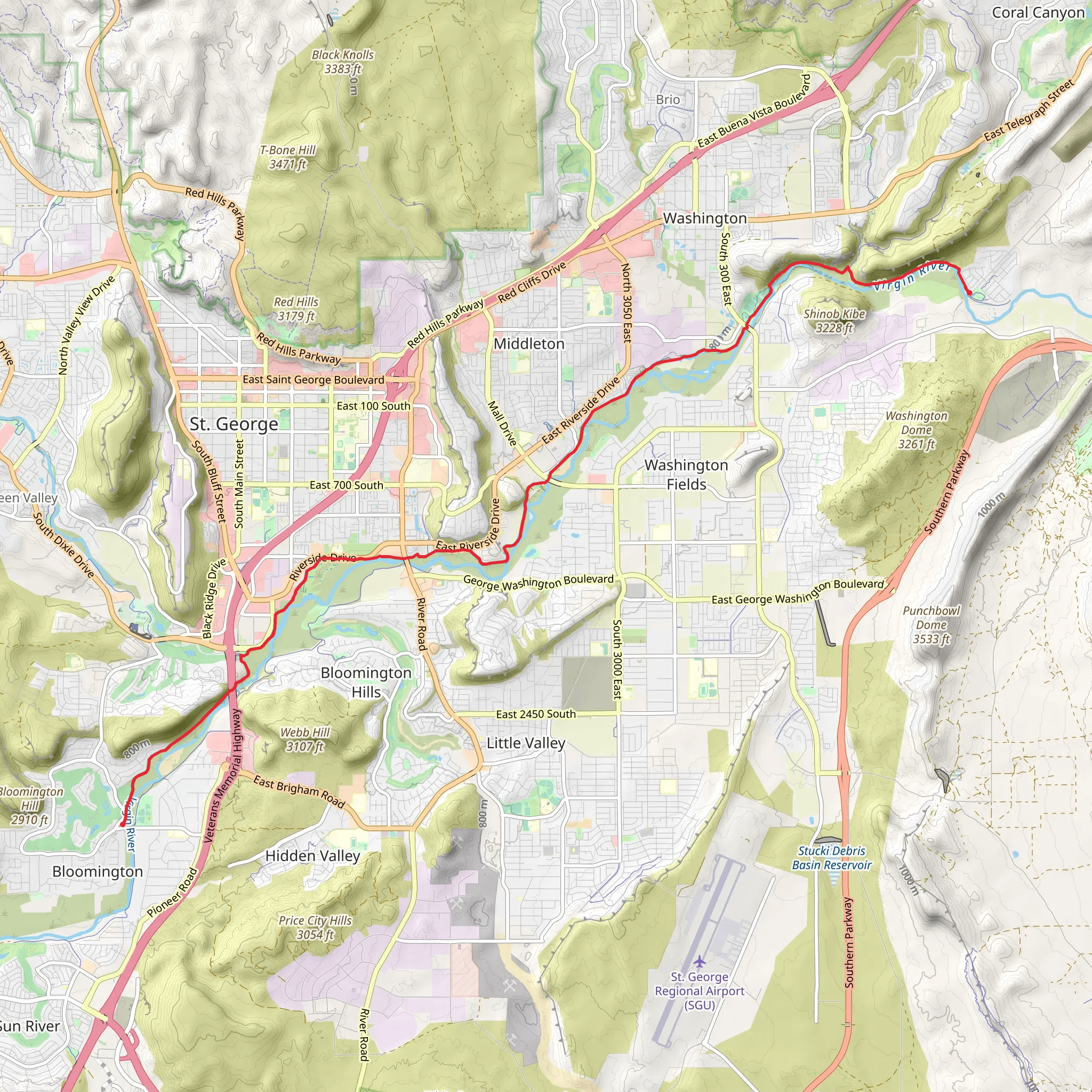 Virgin River Trail mobile static map