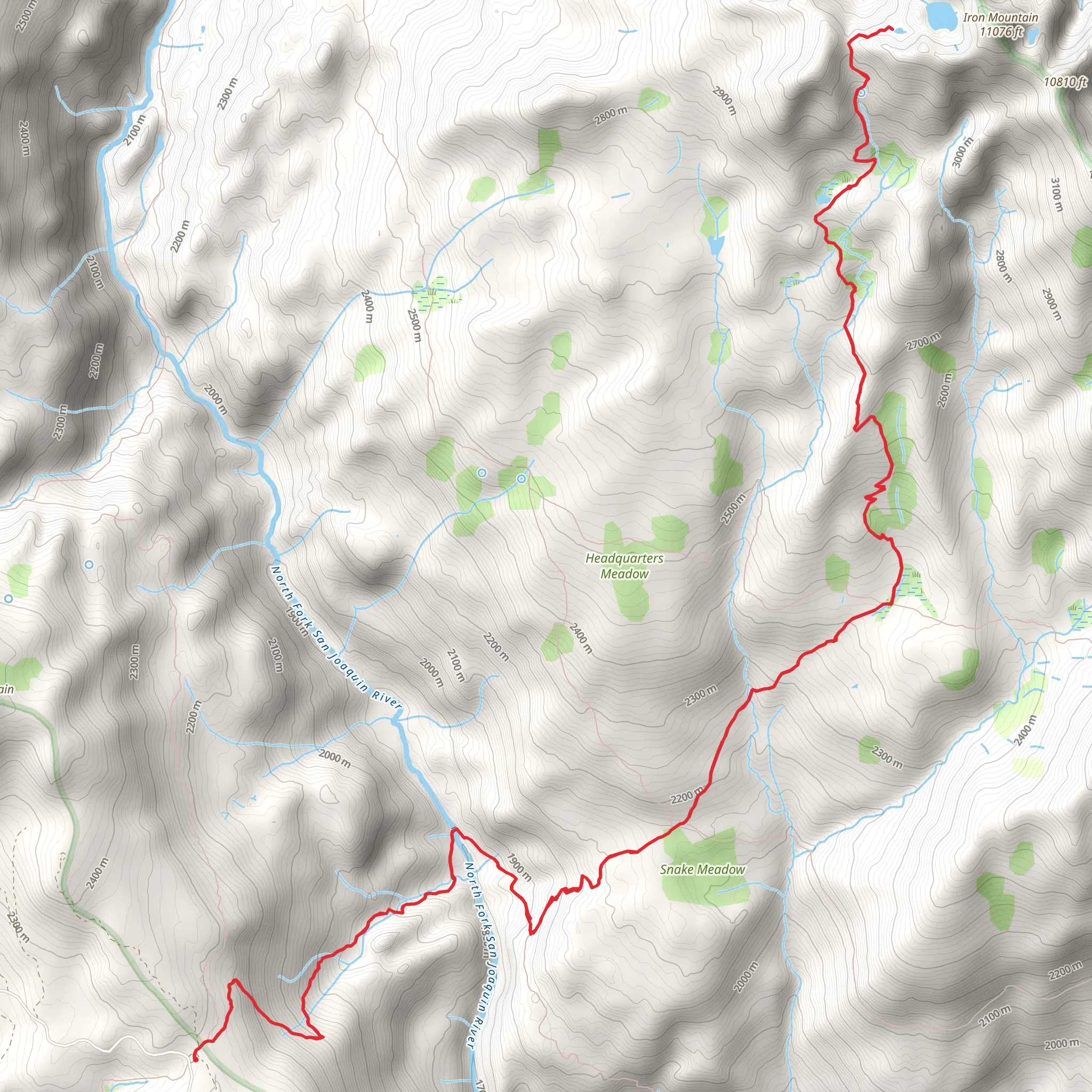 Iron Lake via Mammoth Trail mobile static map