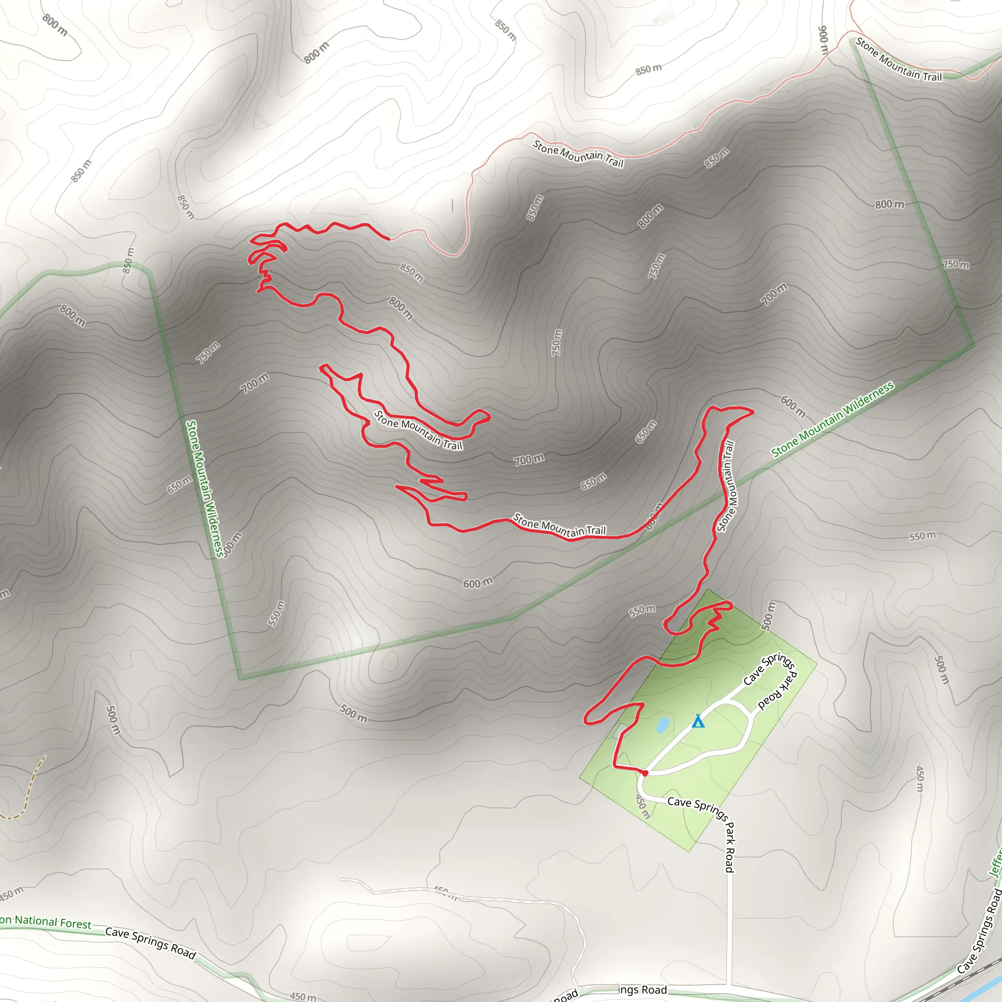 Stone Mountain Trail mobile static map