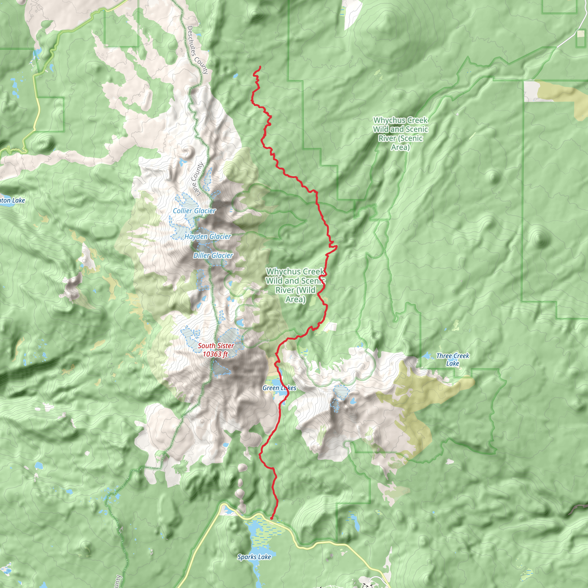 Green Lakes Trail mobile static map