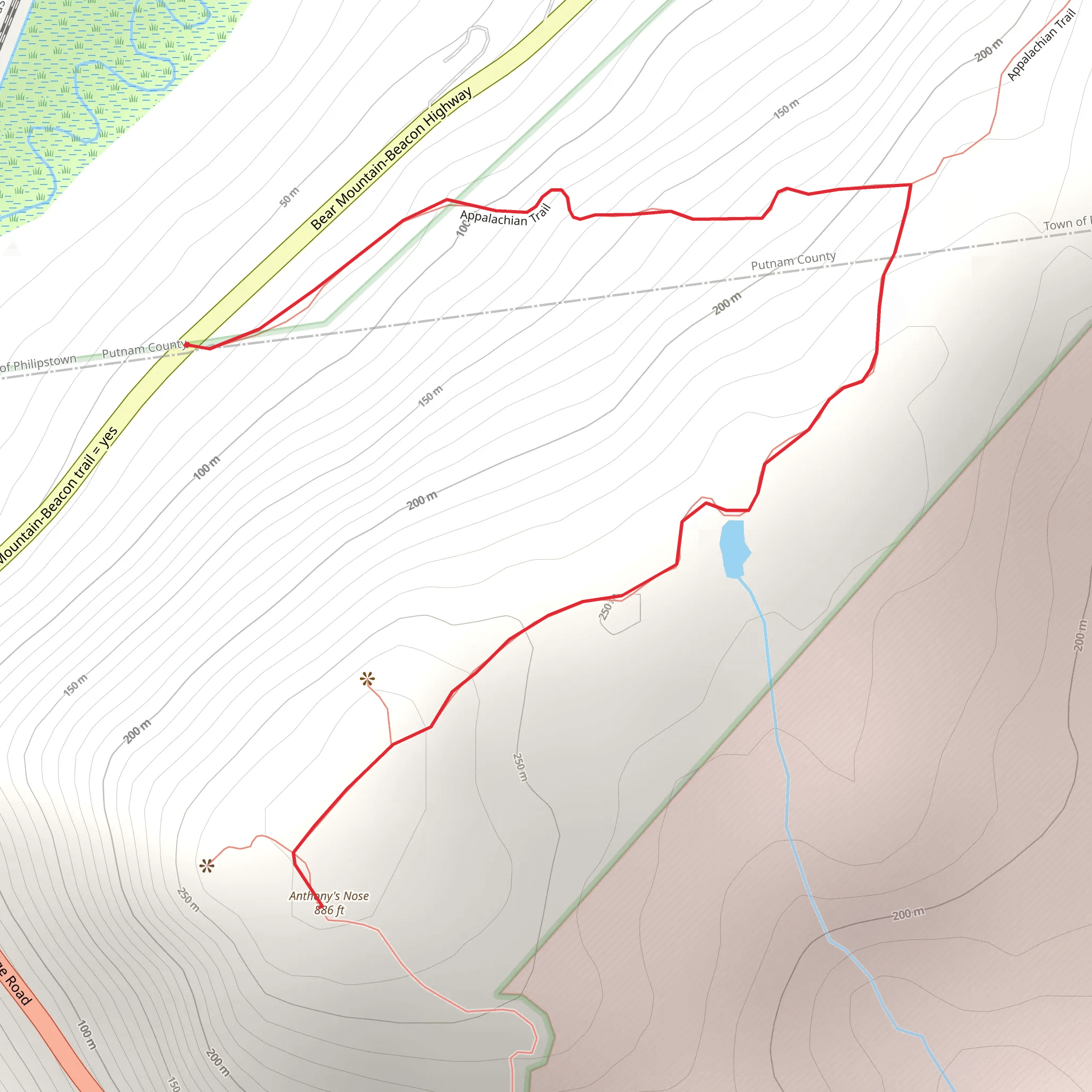 Anthony's Nose Trail mobile static map