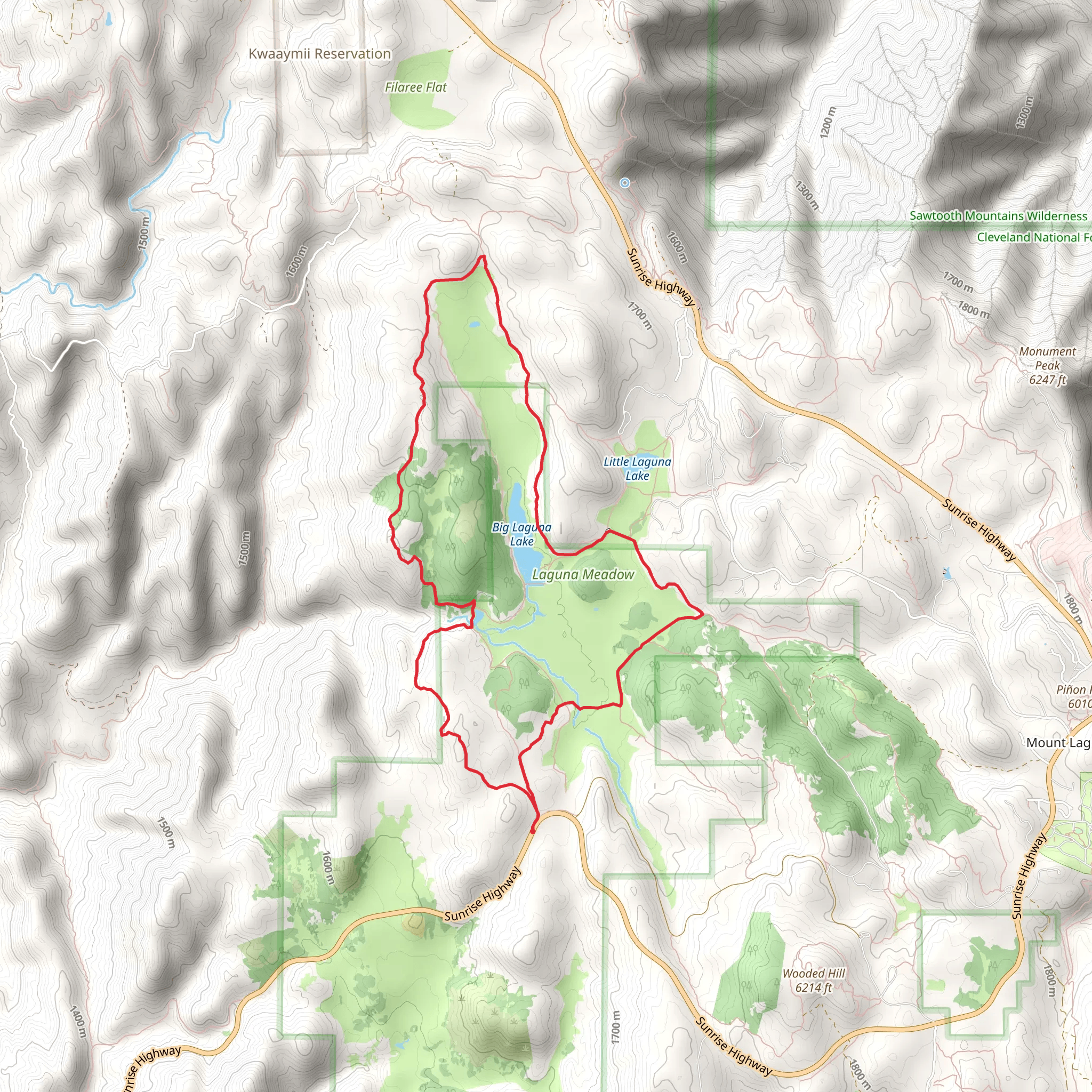 Water of the Woods and Big Laguna Loop Trail mobile static map