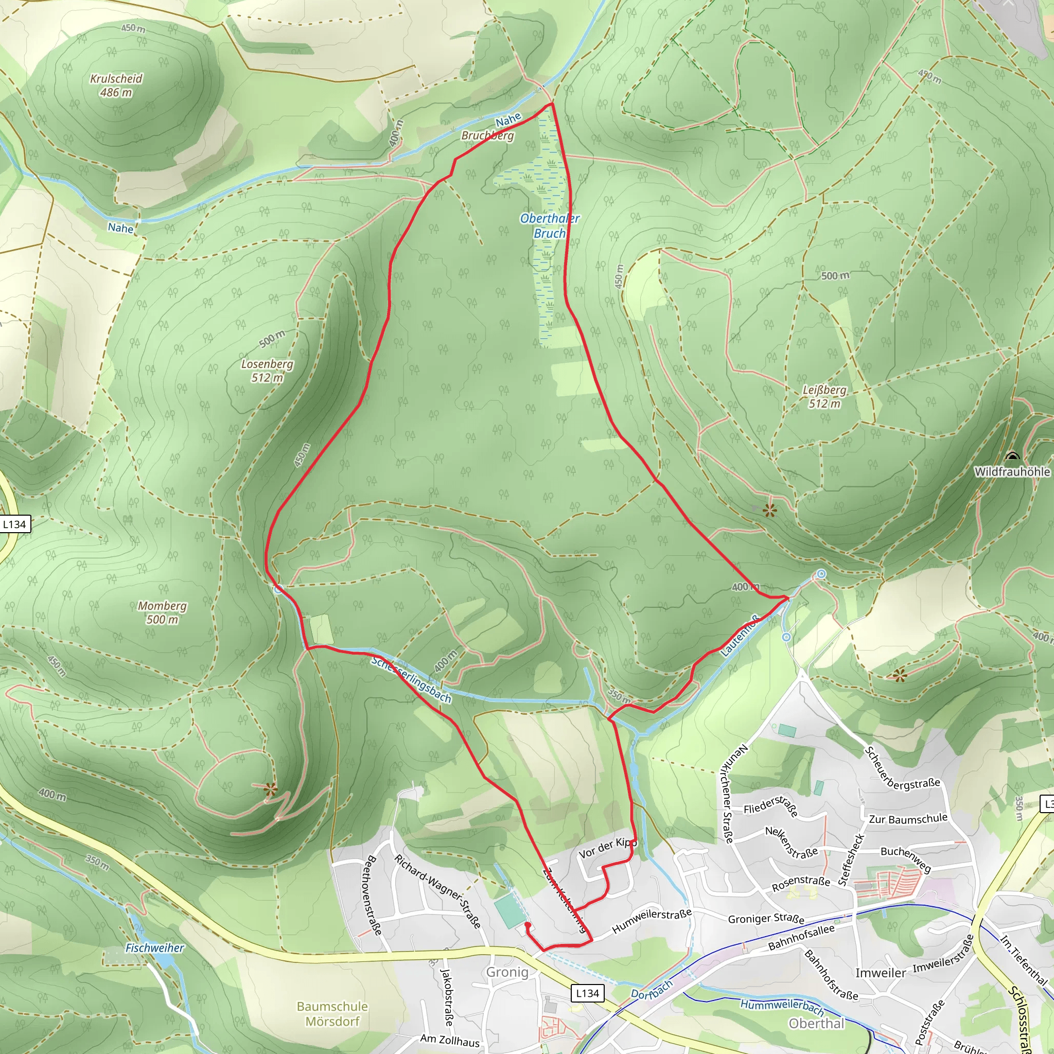 Bruchberg via Roetelsteinpfad mobile static map