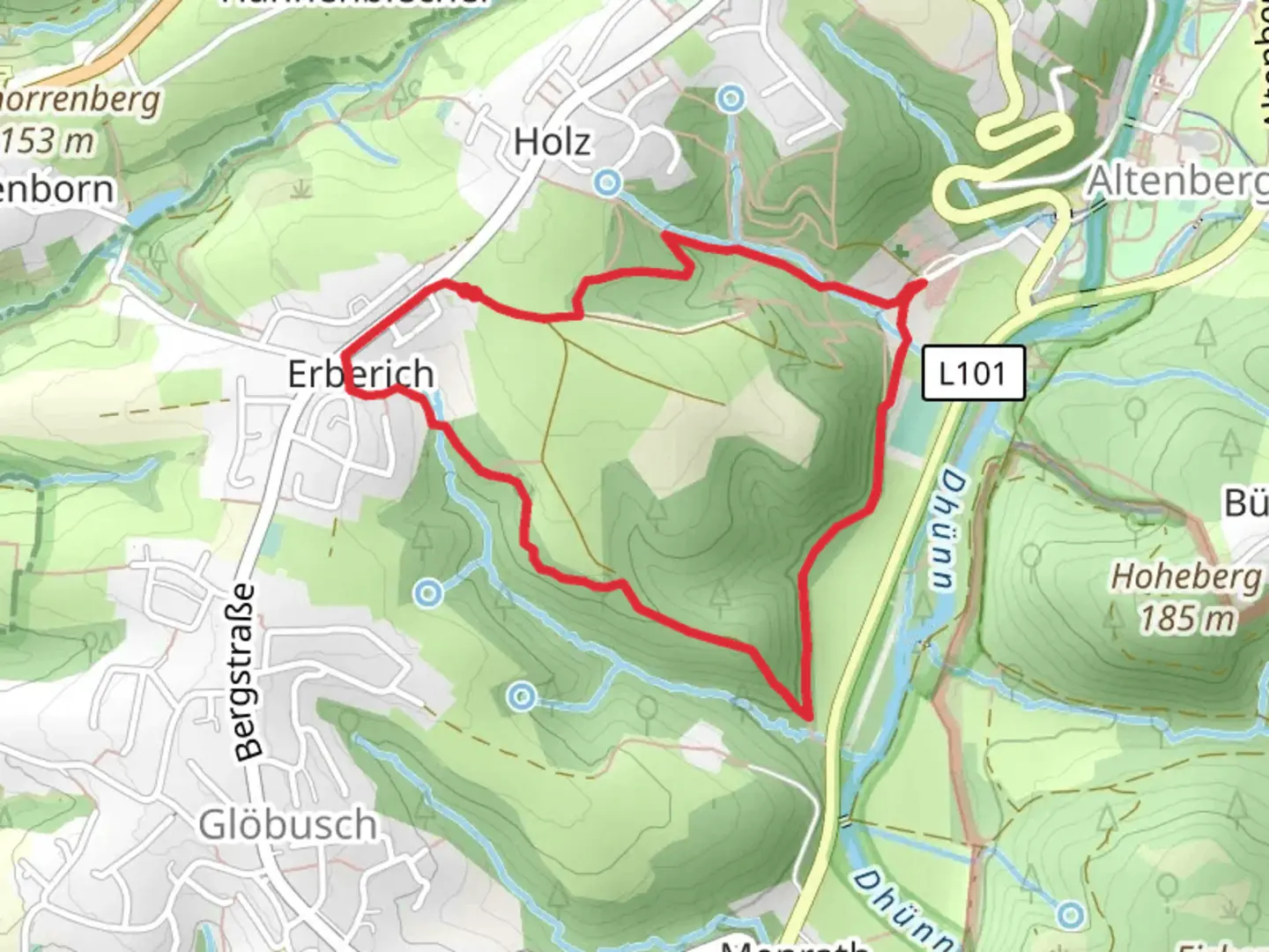 An image depicting the trail Erberich Loop and its surrounding area.