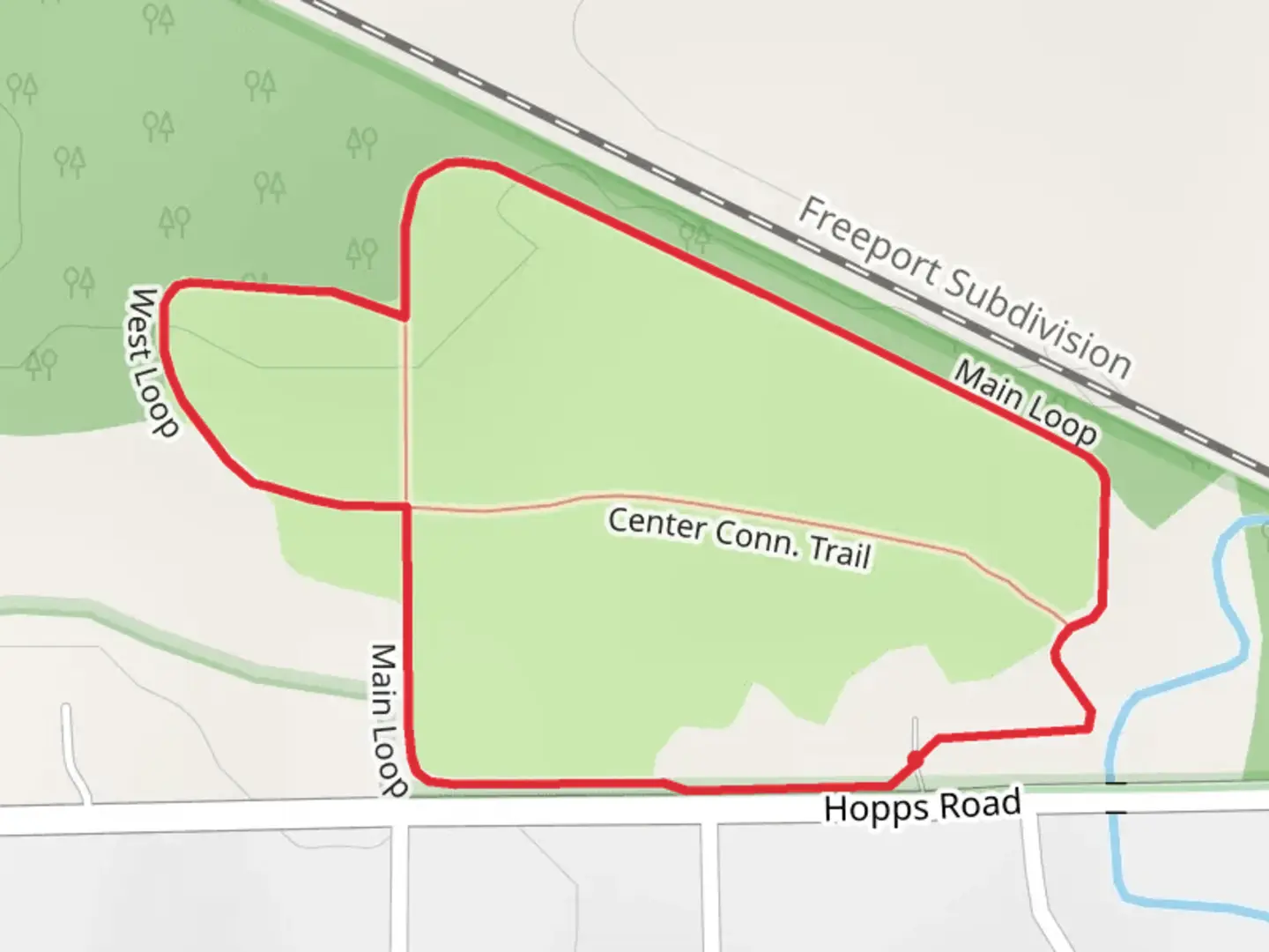 An image depicting the trail Otter Creek Main Loop and its surrounding area.