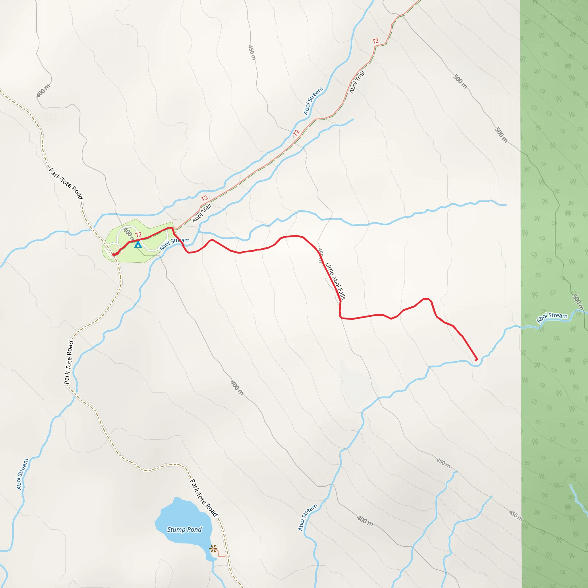 Little Abol Falls from Park Tote Road mobile static map