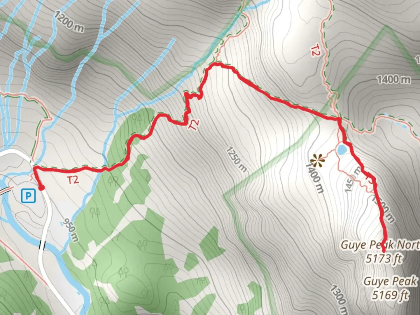 An image depicting the trail Guye Peak Trail and its surrounding area.