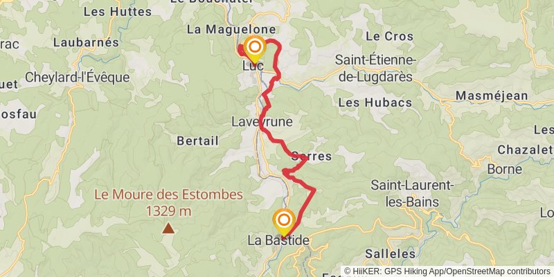 GR 700 - Regordane Way stage 10 Map