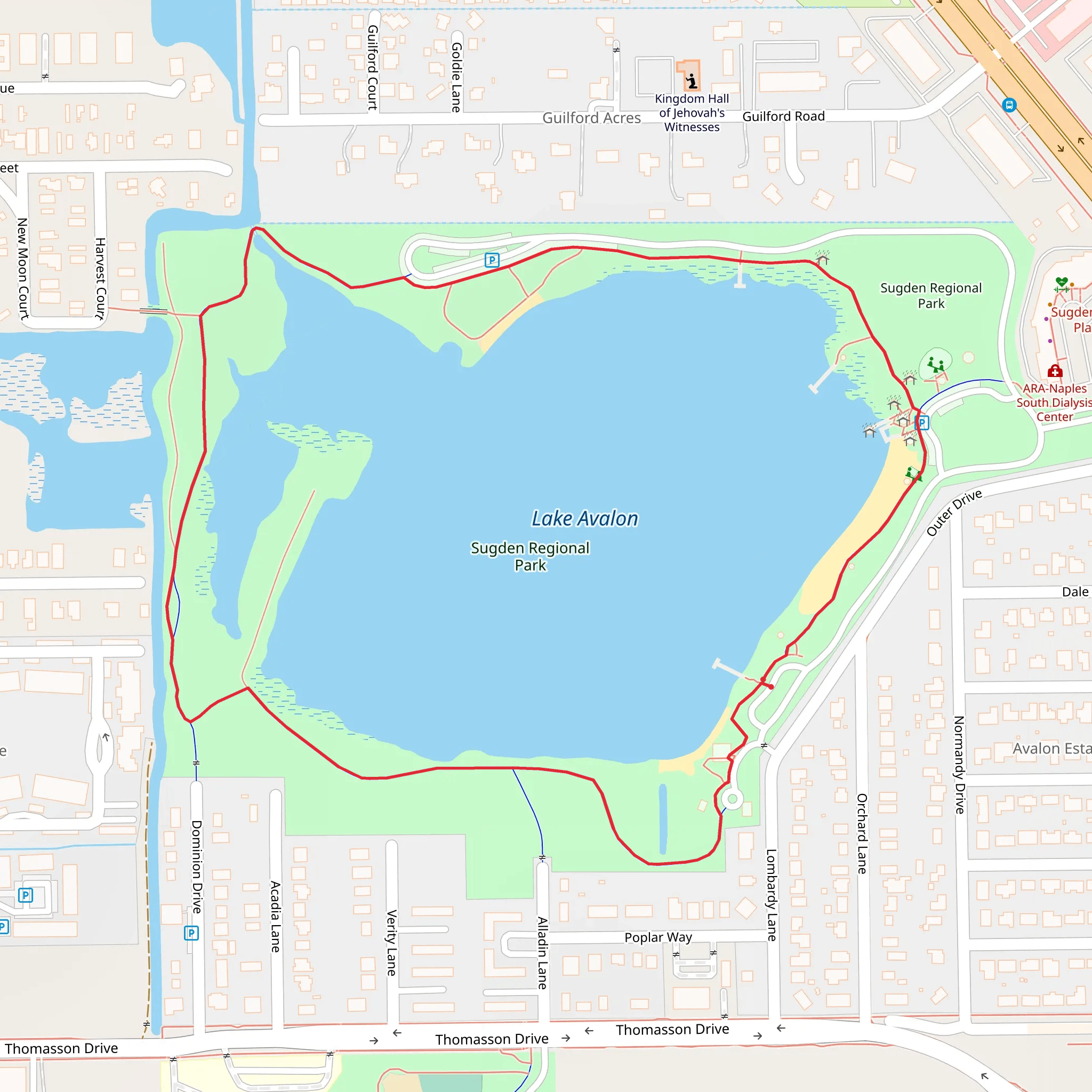 Lake Avalon Loop mobile static map