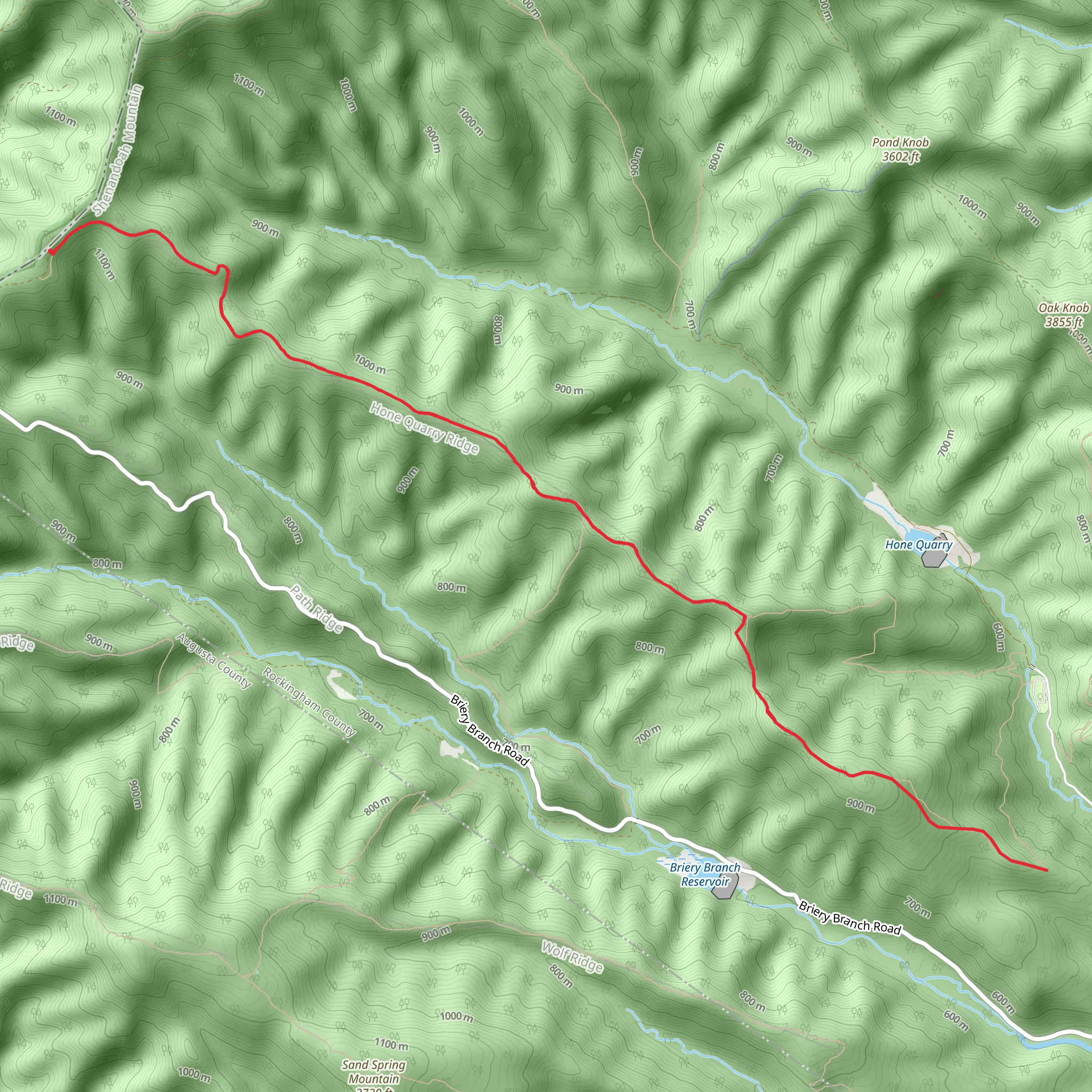 Hone Quarry Mountain Trail mobile static map