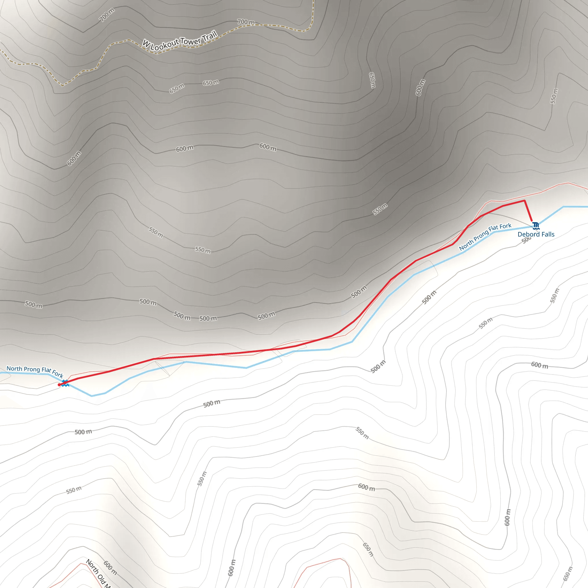 North Prong Flat Fork mobile static map