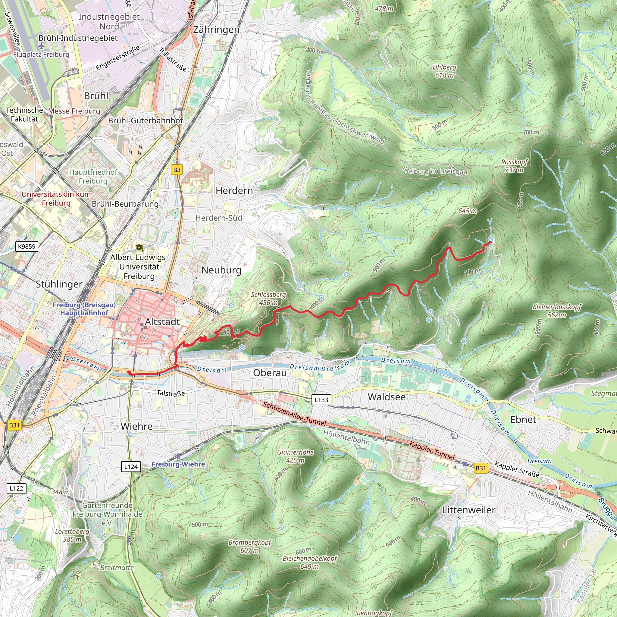 St Ottilien Walk via Burghald mobile static map