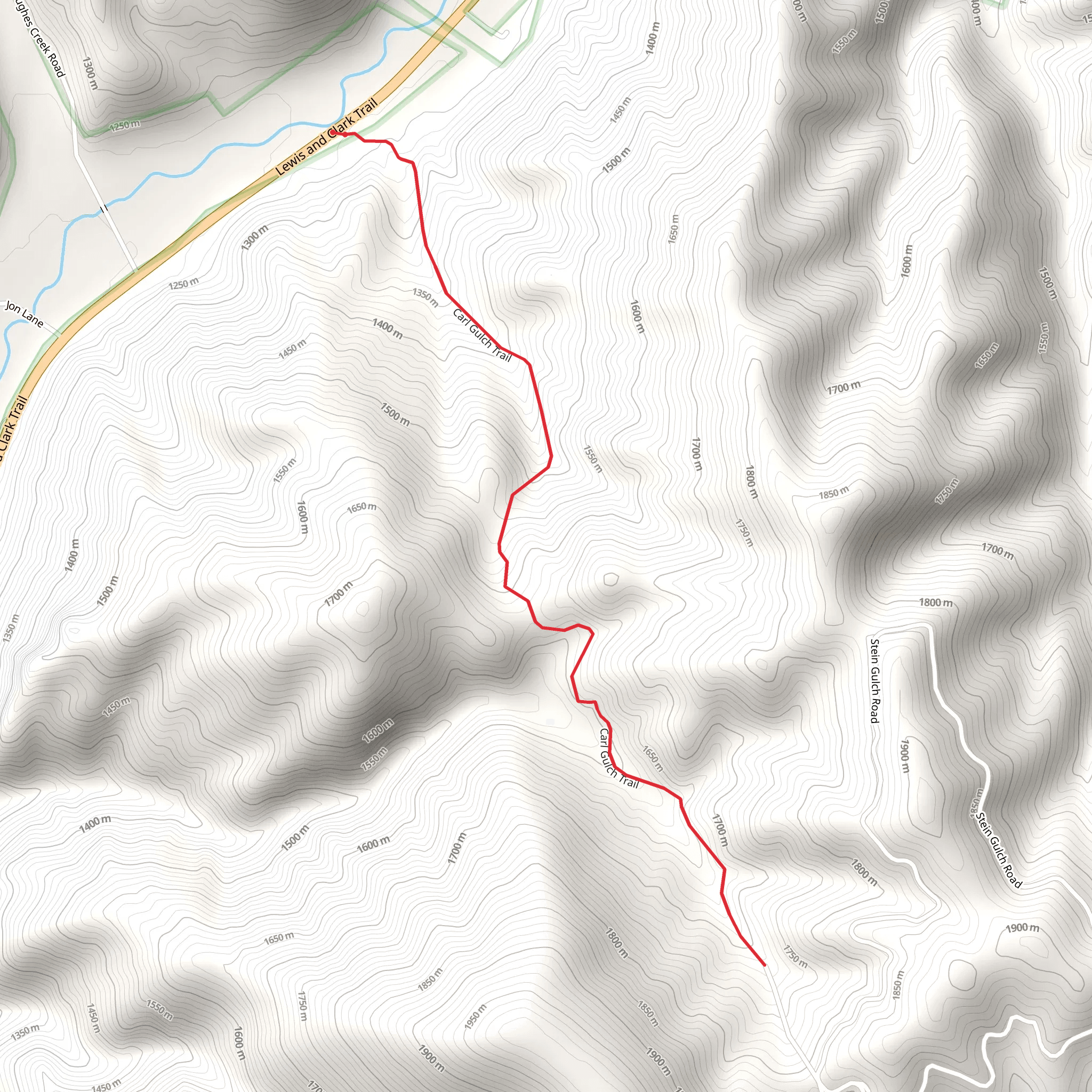 Carl Gulch Trail mobile static map