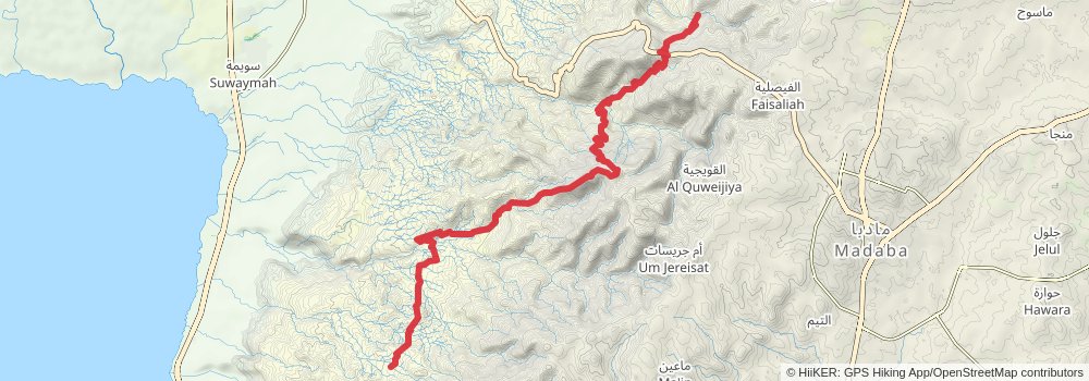 Jordan Trail stage 13 Map