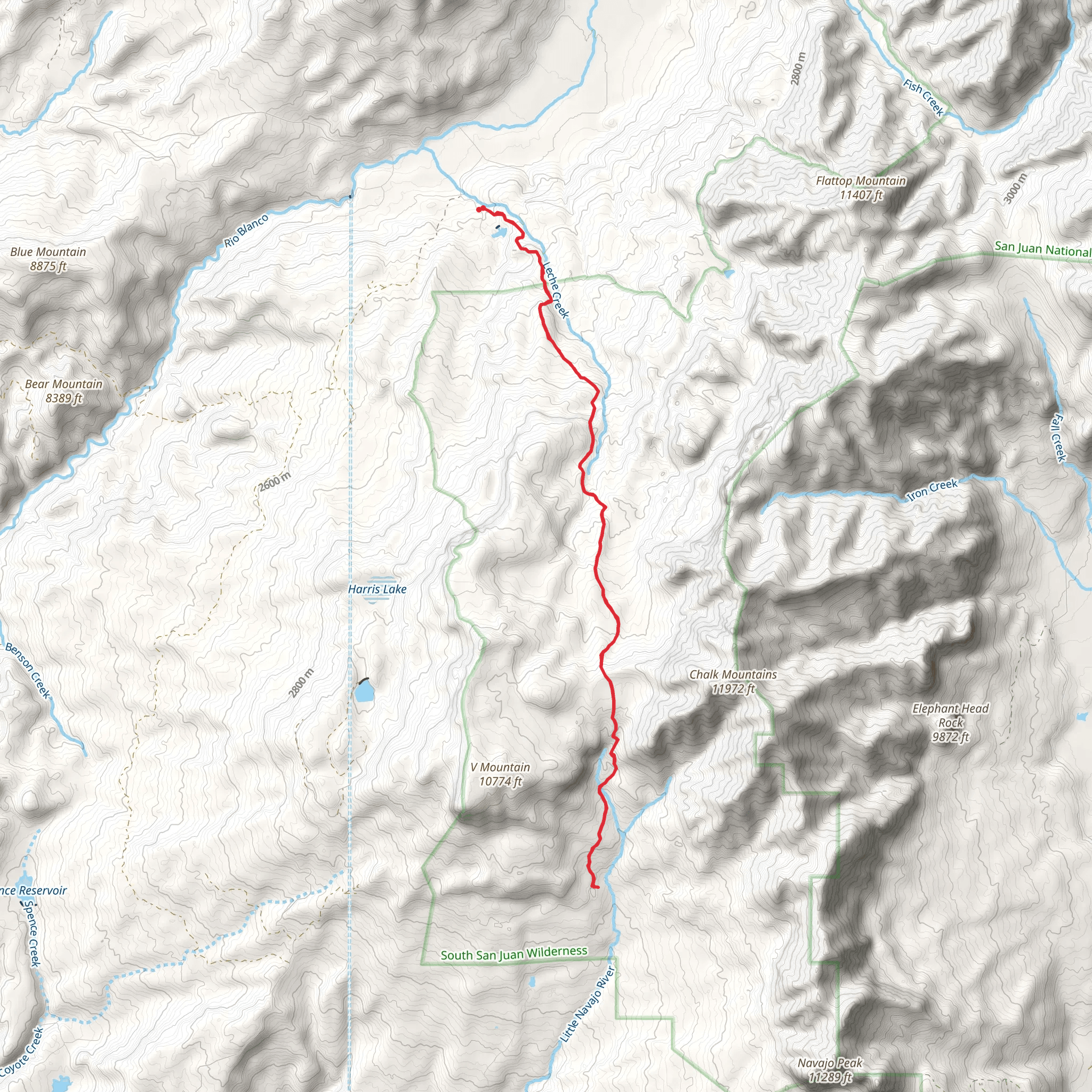 Leche Creek Trail mobile static map