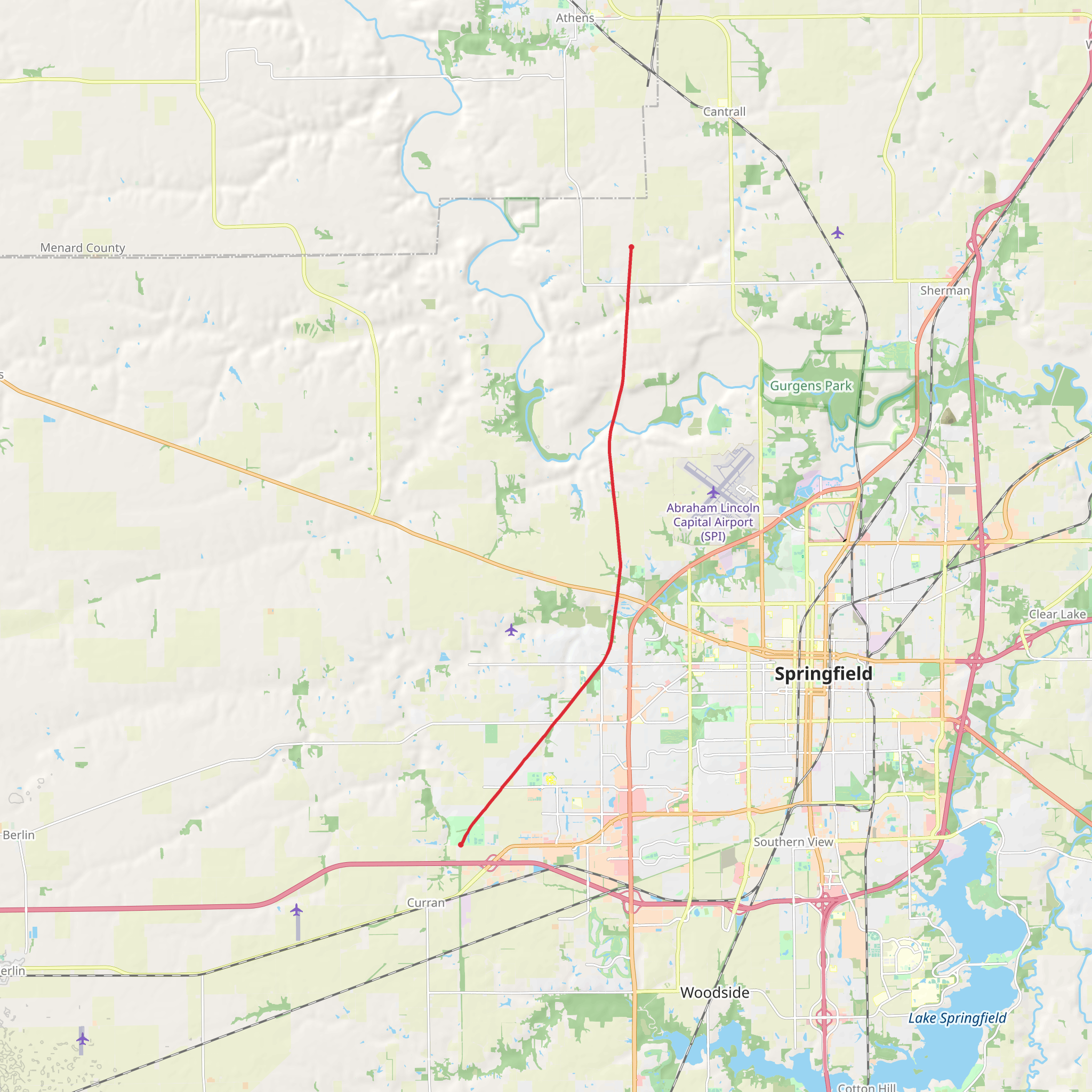 Sangamon Valley Trail via Centennial Park mobile static map