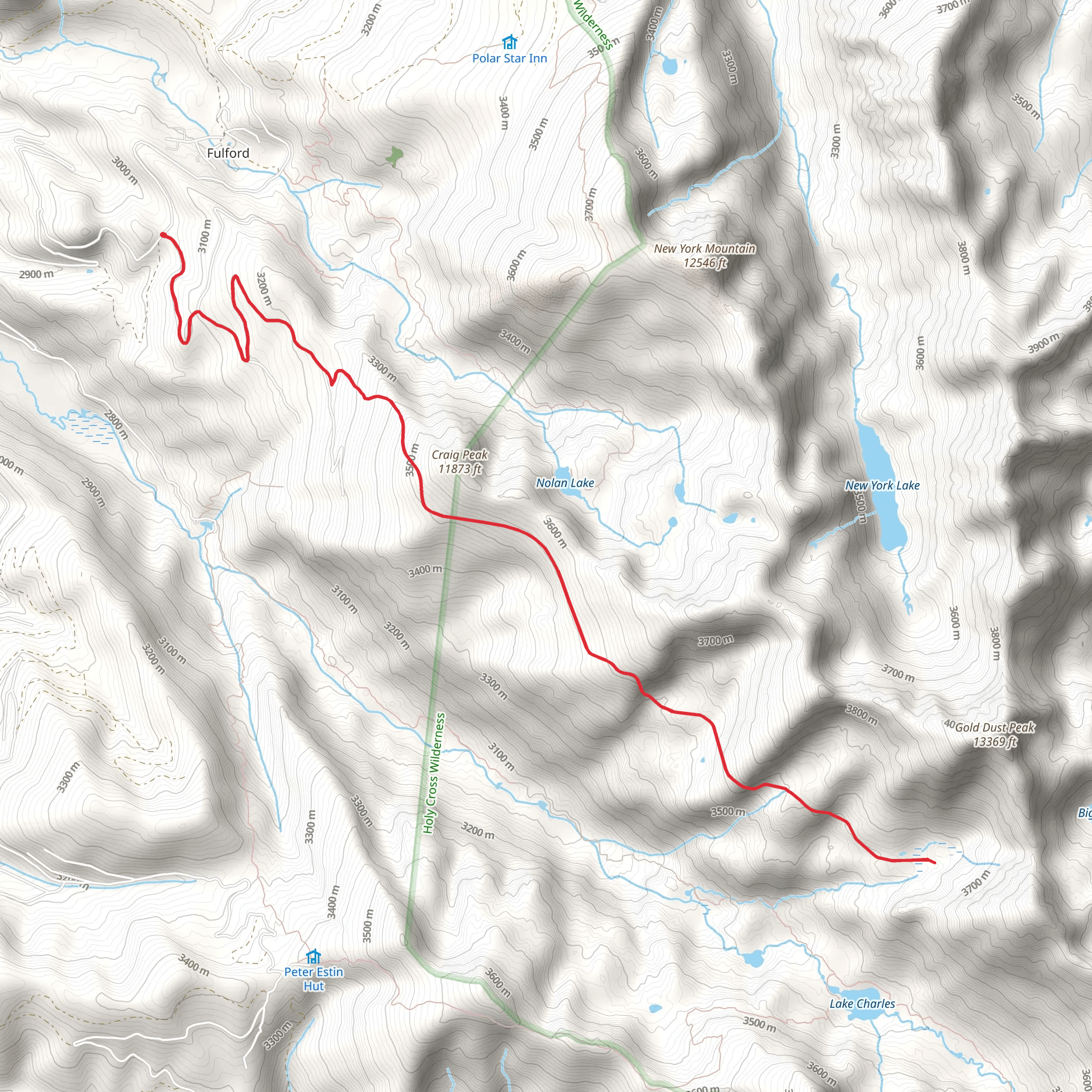 Craig Peak and Gold Dust Peak via Gold Dust Trail mobile static map