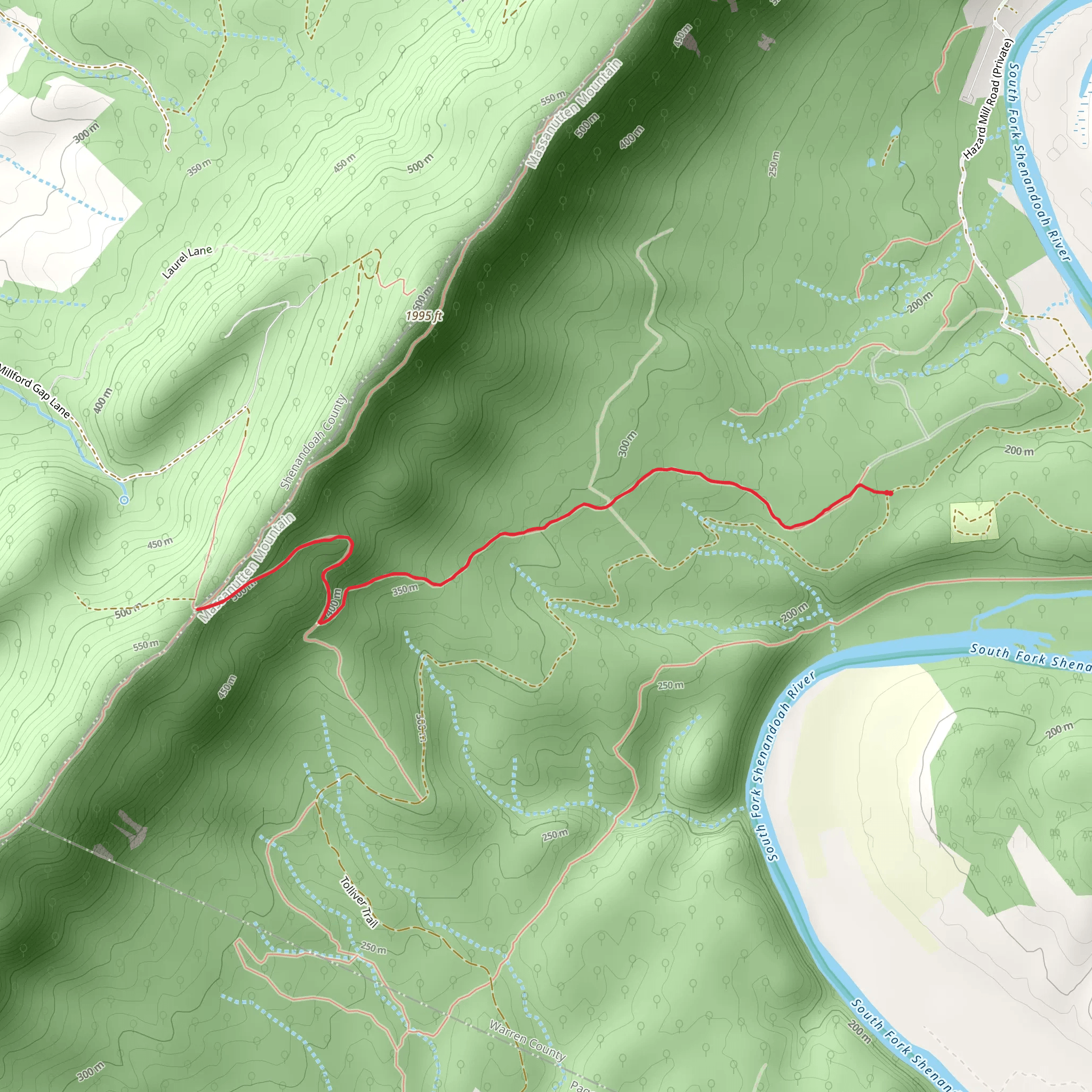 Milford Gap Trail mobile static map